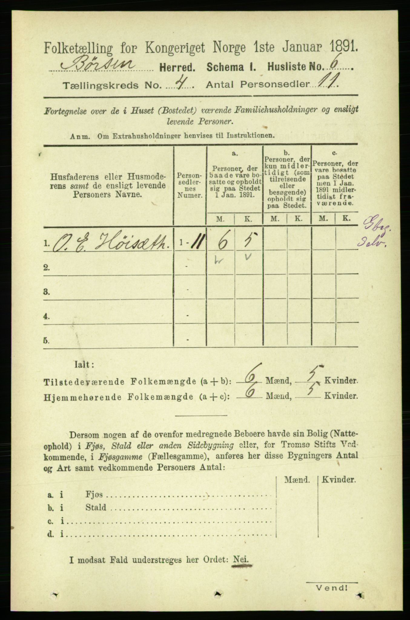 RA, 1891 census for 1658 Børsa, 1891, p. 1380