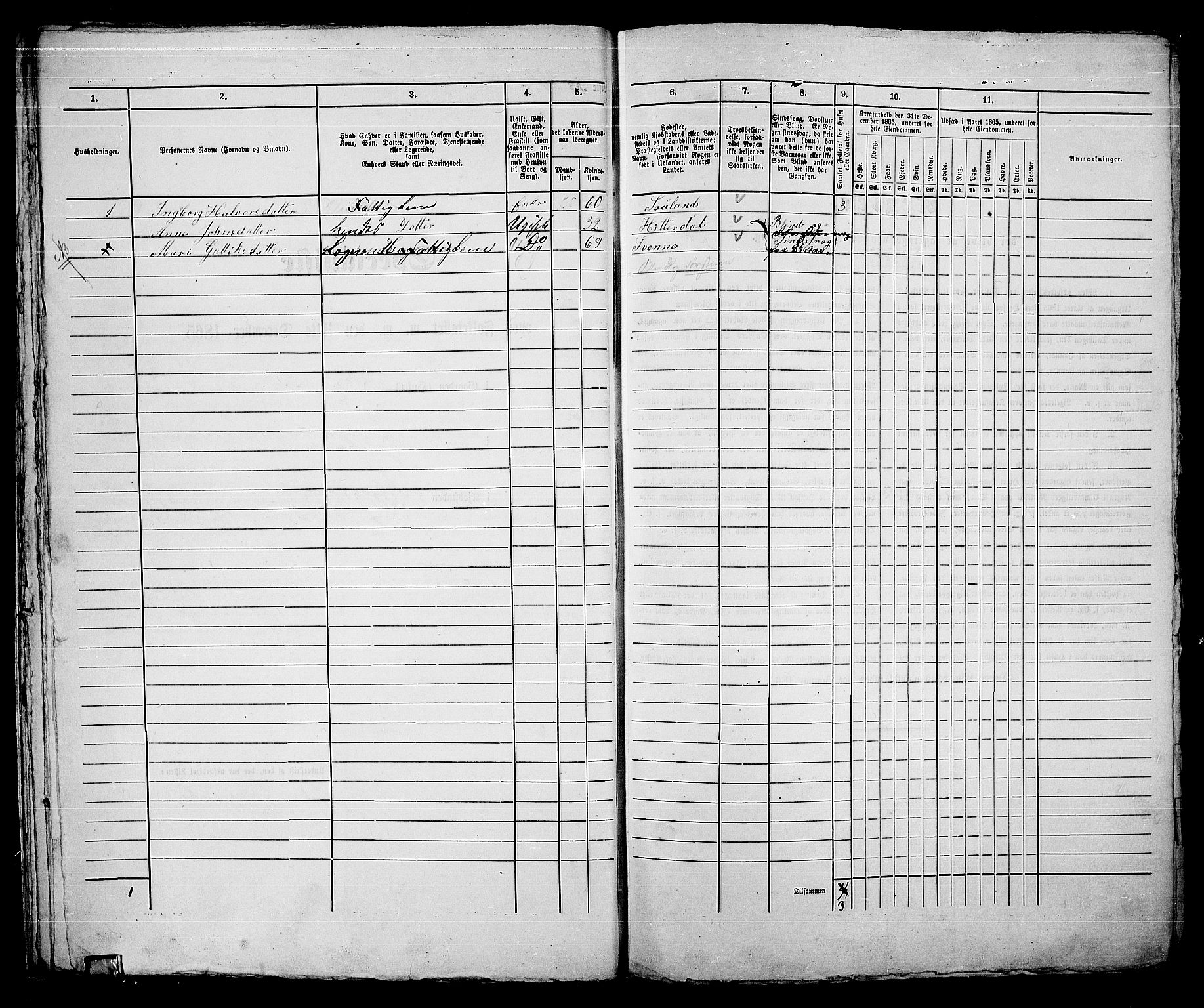 RA, 1865 census for Kongsberg/Kongsberg, 1865, p. 535