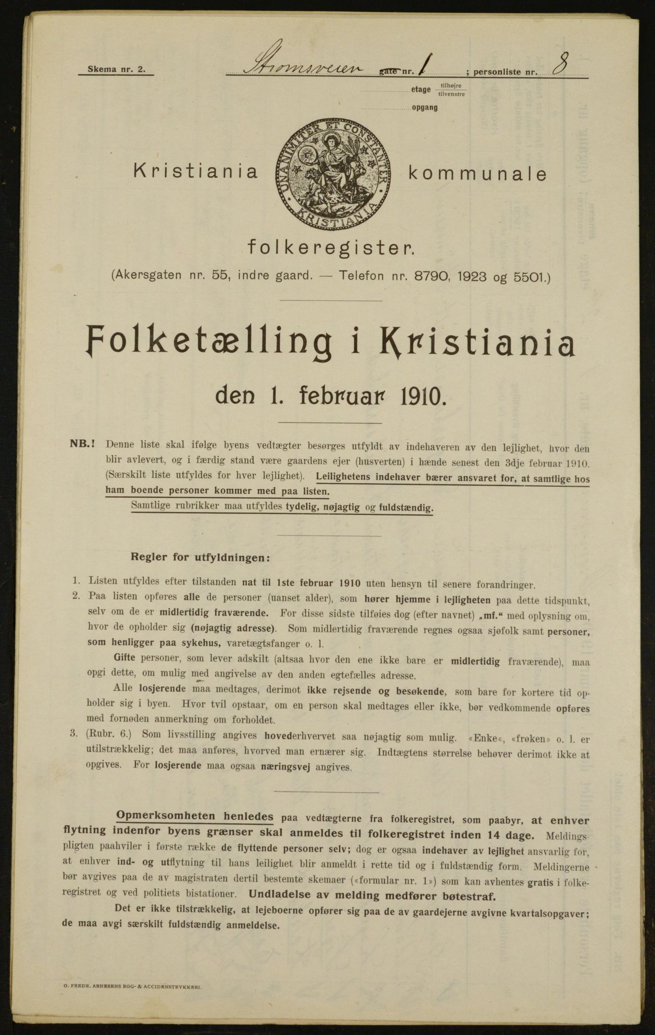 OBA, Municipal Census 1910 for Kristiania, 1910, p. 98664