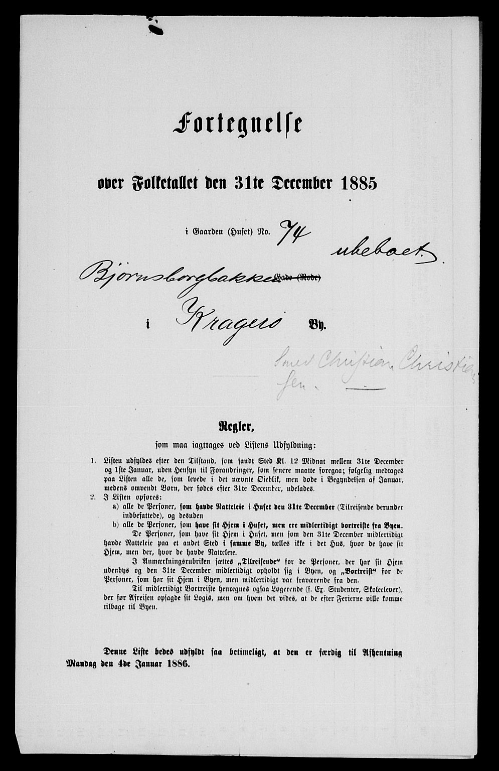 SAKO, 1885 census for 0801 Kragerø, 1885, p. 1029