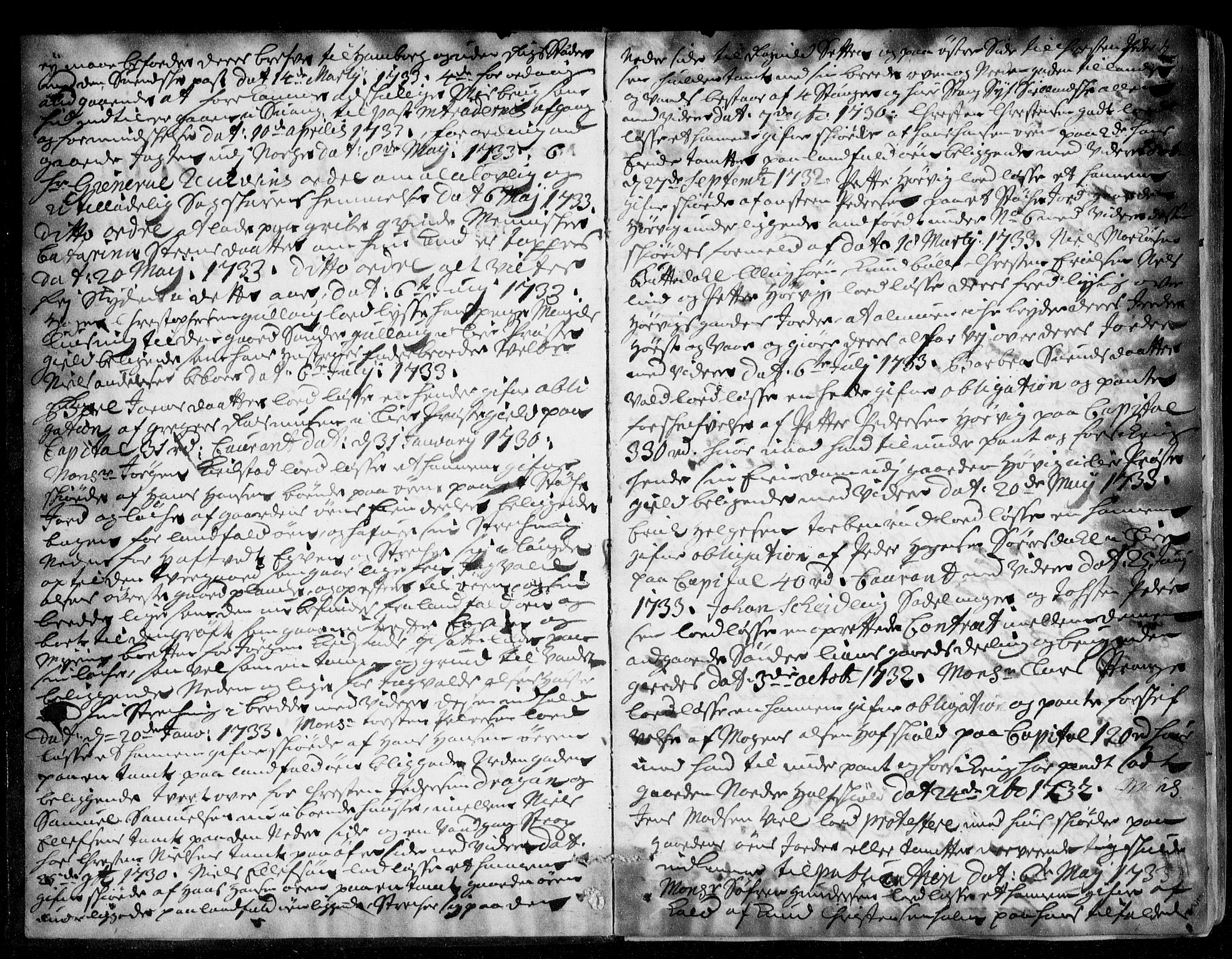 Lier, Røyken og Hurum sorenskriveri, SAKO/A-89/F/Fa/L0047: Tingbok, 1733-1736, p. 2