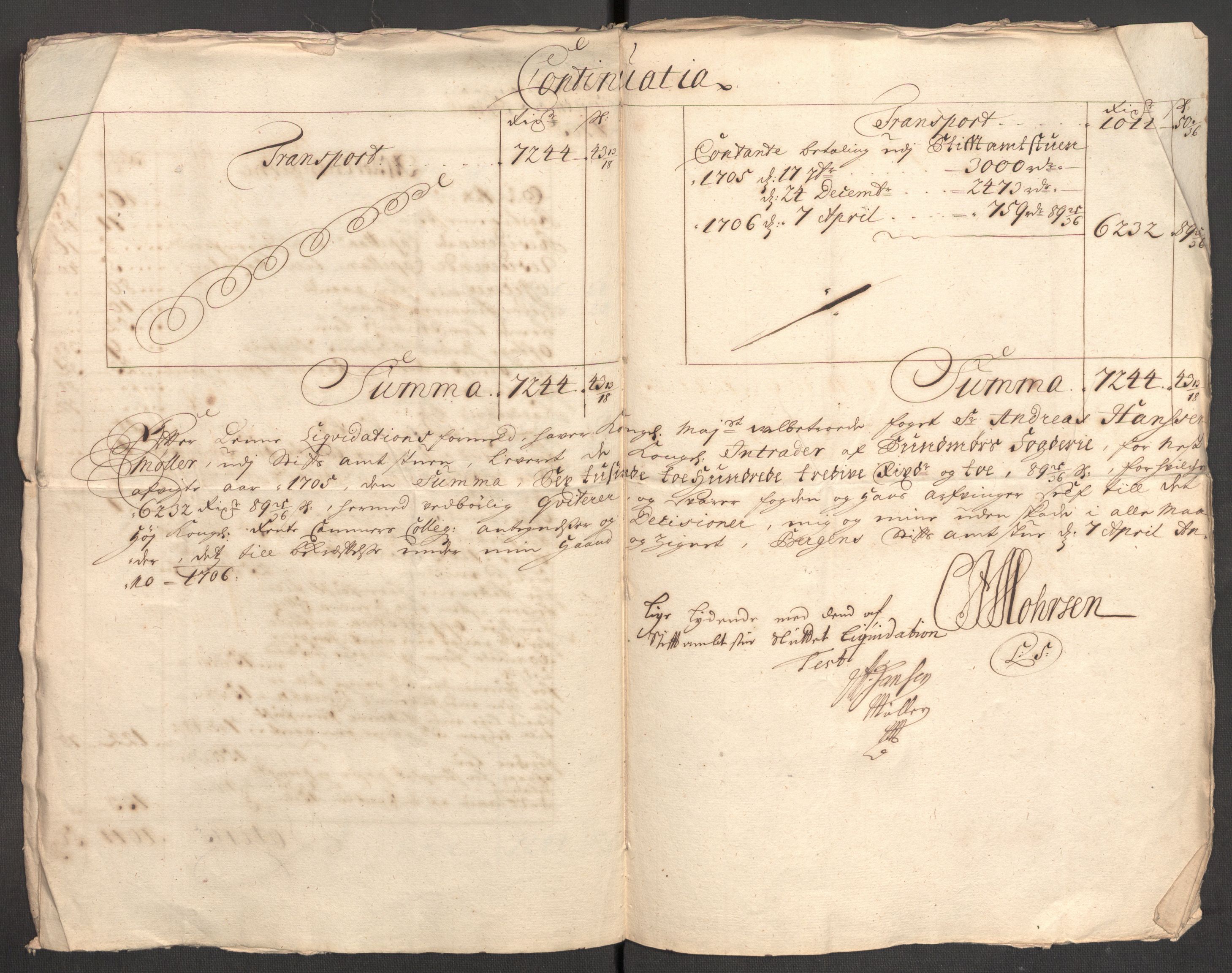 Rentekammeret inntil 1814, Reviderte regnskaper, Fogderegnskap, RA/EA-4092/R54/L3560: Fogderegnskap Sunnmøre, 1704-1705, p. 276