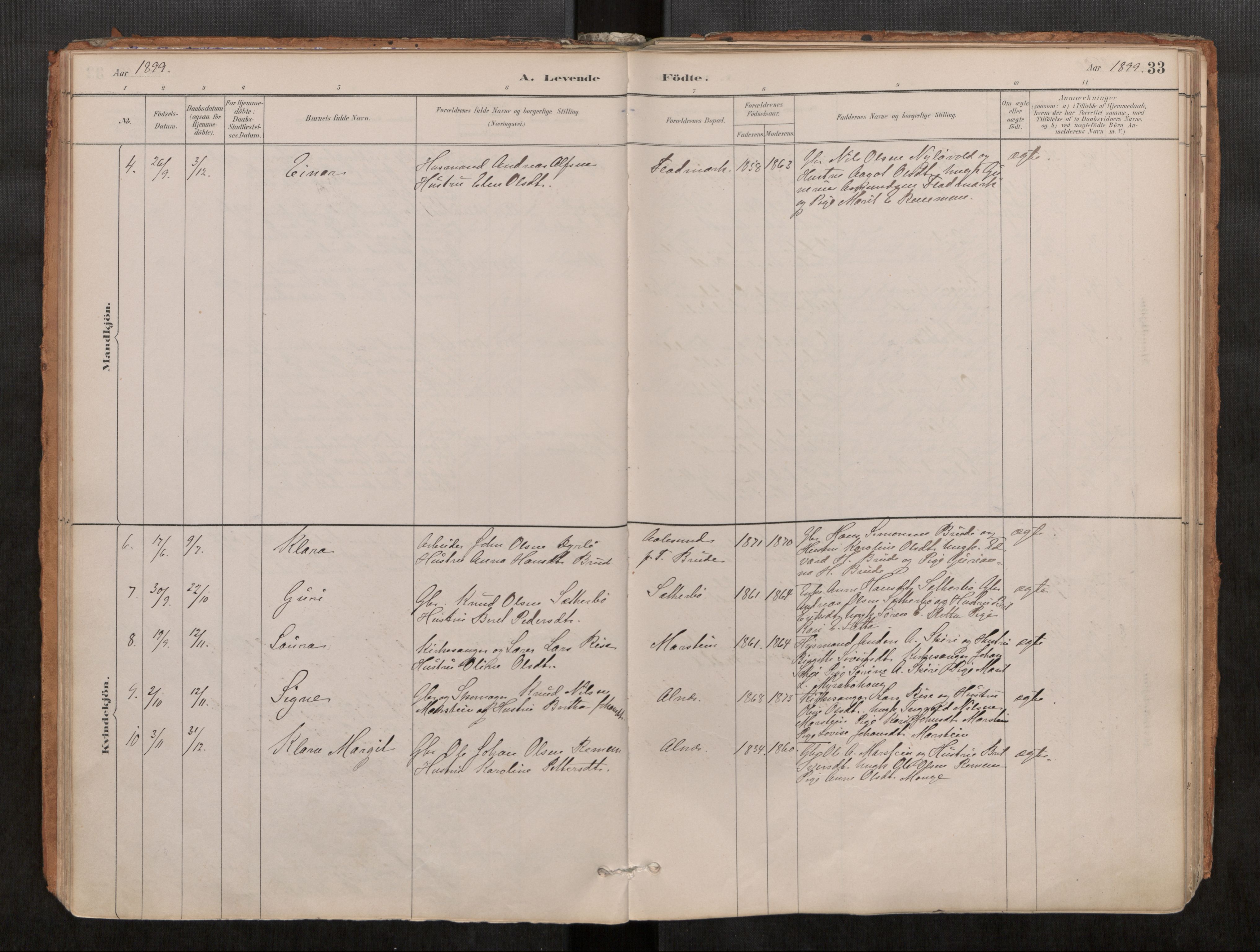 Ministerialprotokoller, klokkerbøker og fødselsregistre - Møre og Romsdal, SAT/A-1454/546/L0599: Parish register (official) no. 546A03, 1882-1920, p. 33