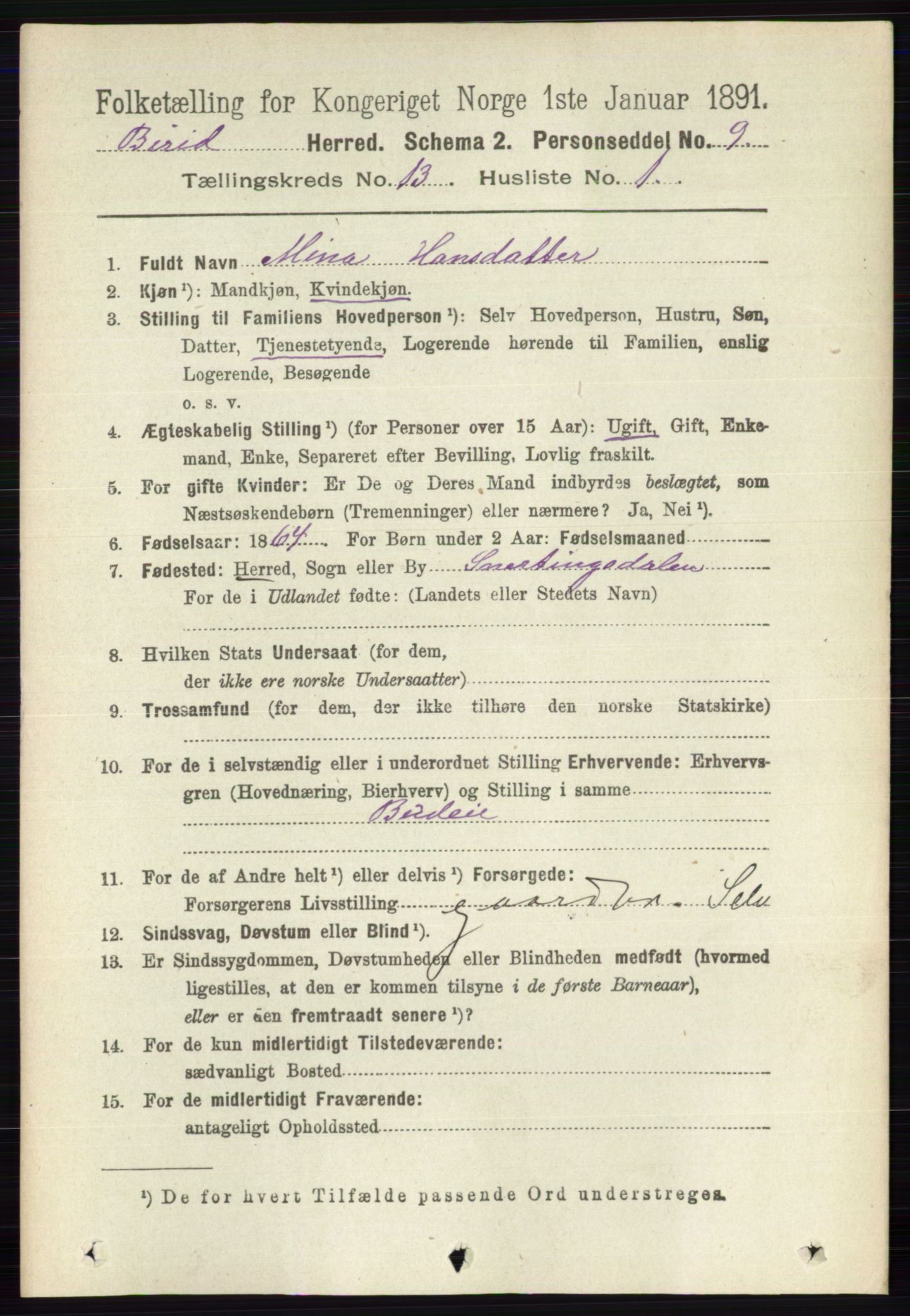 RA, 1891 census for 0525 Biri, 1891, p. 5319