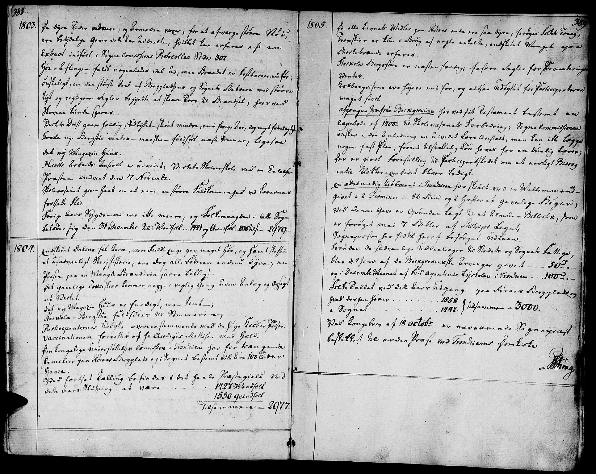Ministerialprotokoller, klokkerbøker og fødselsregistre - Sør-Trøndelag, SAT/A-1456/681/L0927: Parish register (official) no. 681A05, 1798-1808, p. 388-389