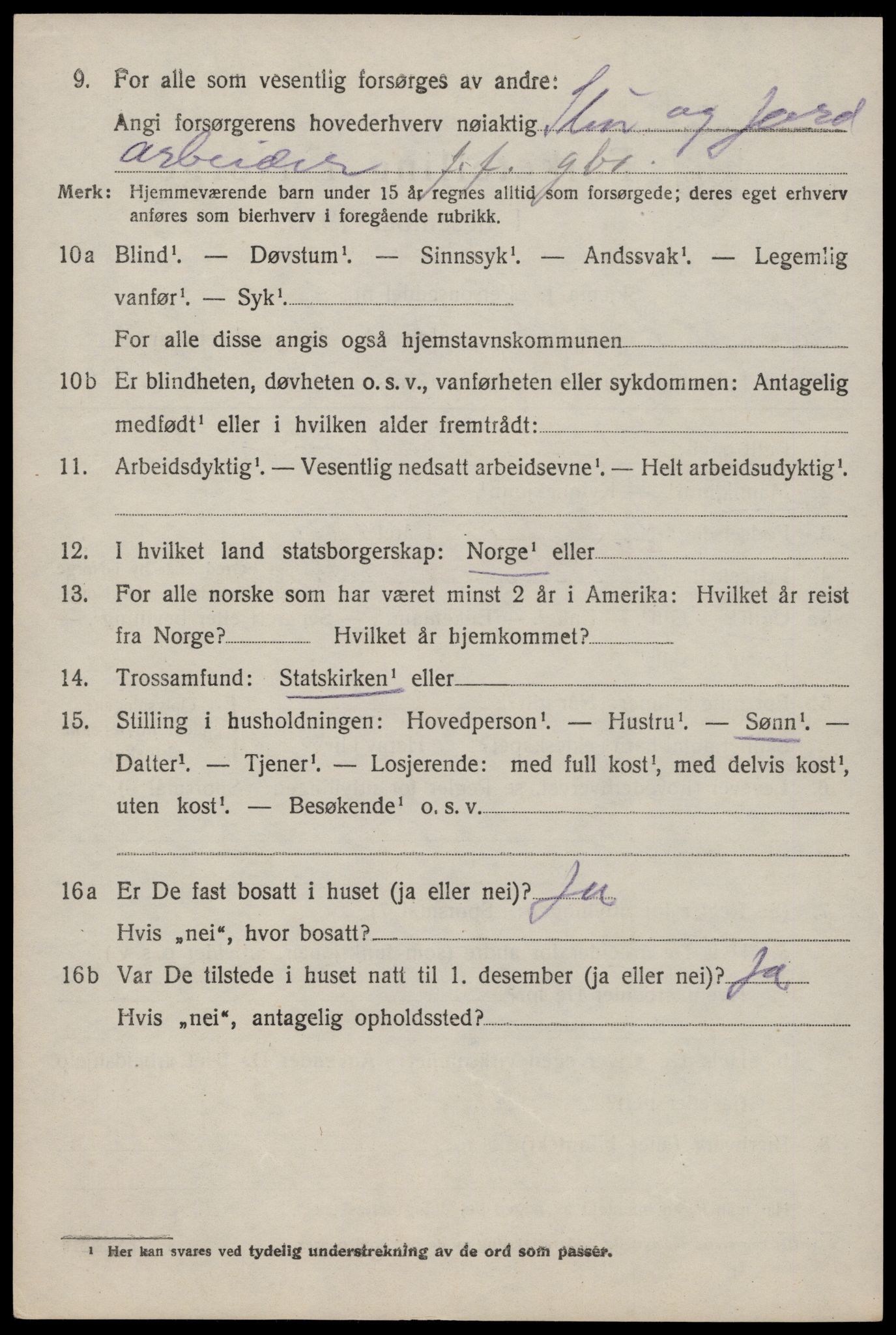 SAST, 1920 census for Strand, 1920, p. 7182