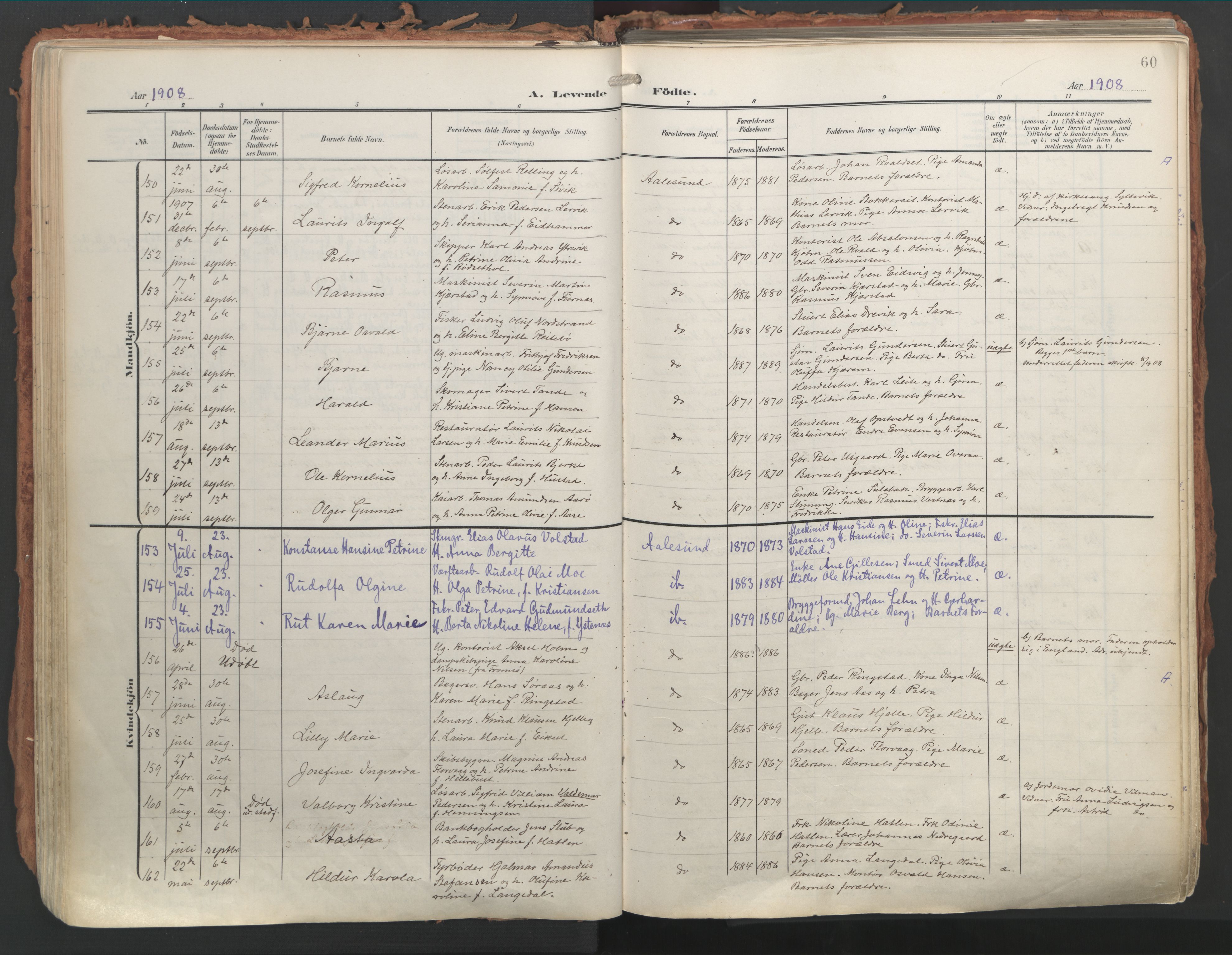 Ministerialprotokoller, klokkerbøker og fødselsregistre - Møre og Romsdal, AV/SAT-A-1454/529/L0460: Parish register (official) no. 529A10, 1906-1917, p. 60