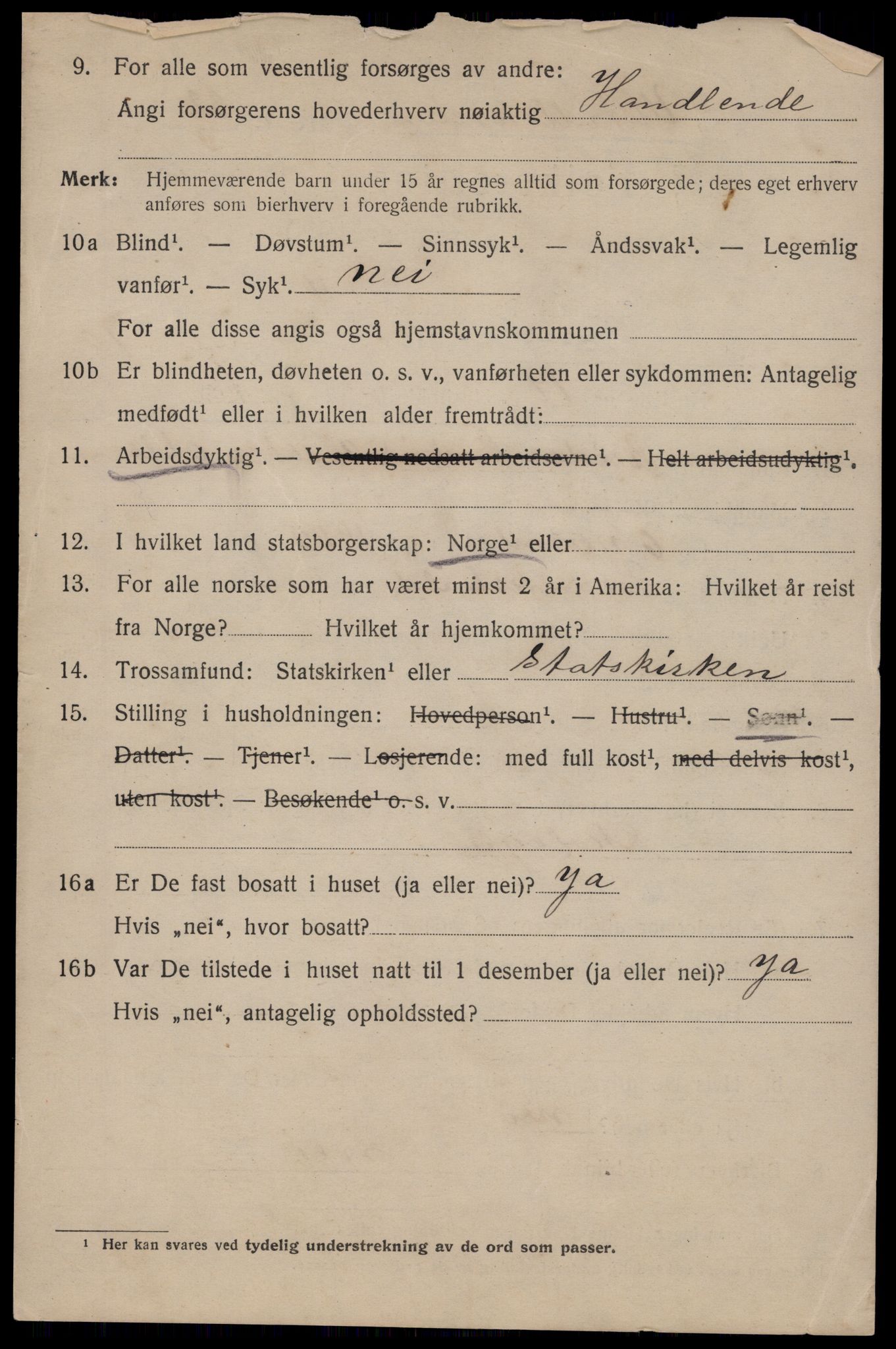 SAT, 1920 census for Trondheim, 1920, p. 139455