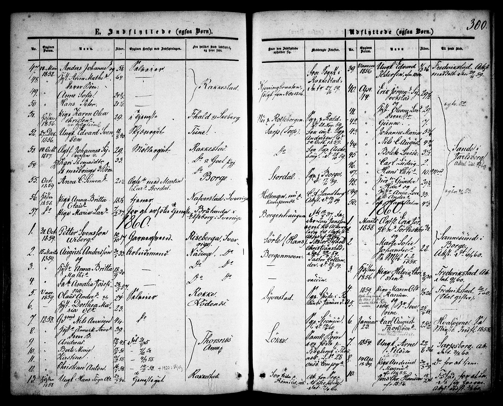 Skjeberg prestekontor Kirkebøker, SAO/A-10923/F/Fa/L0007: Parish register (official) no. I 7, 1859-1868, p. 300