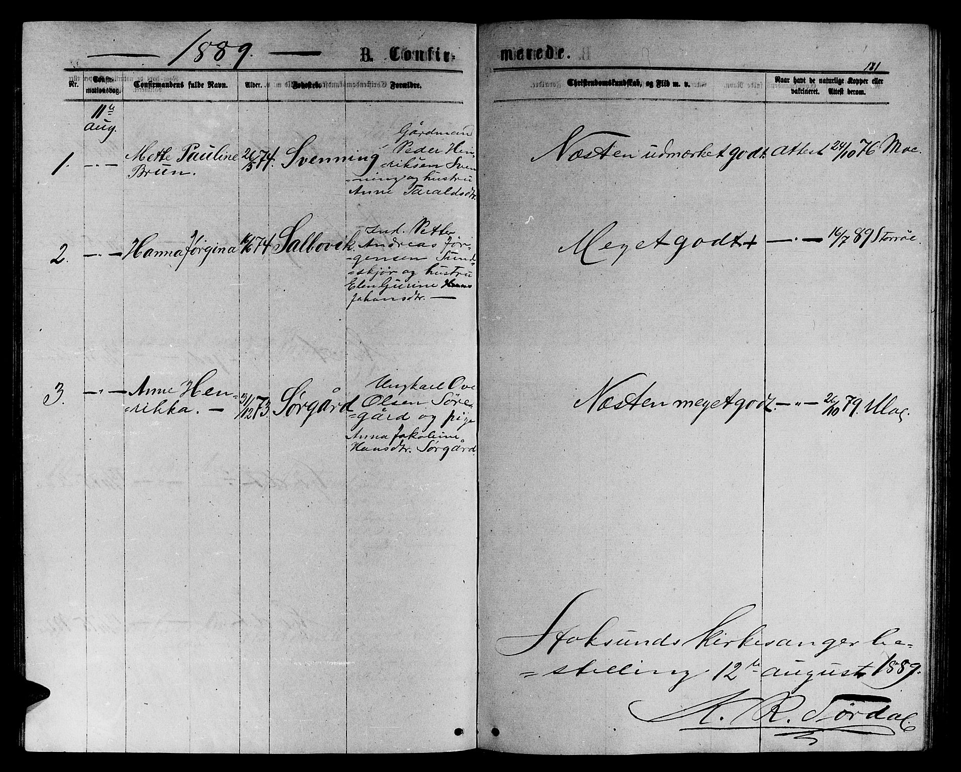 Ministerialprotokoller, klokkerbøker og fødselsregistre - Sør-Trøndelag, AV/SAT-A-1456/656/L0695: Parish register (copy) no. 656C01, 1867-1889, p. 181