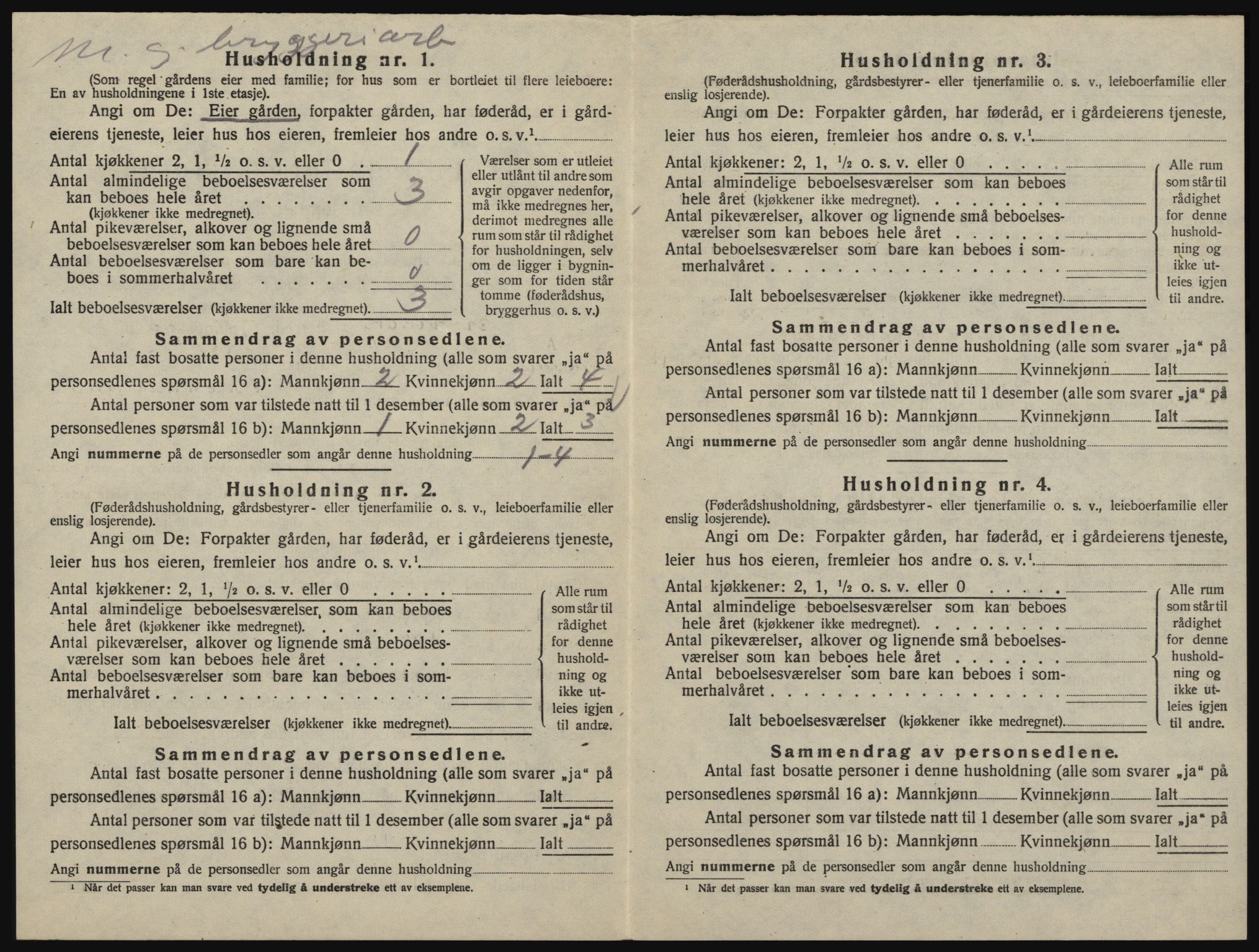 SAO, 1920 census for Glemmen, 1920, p. 1392