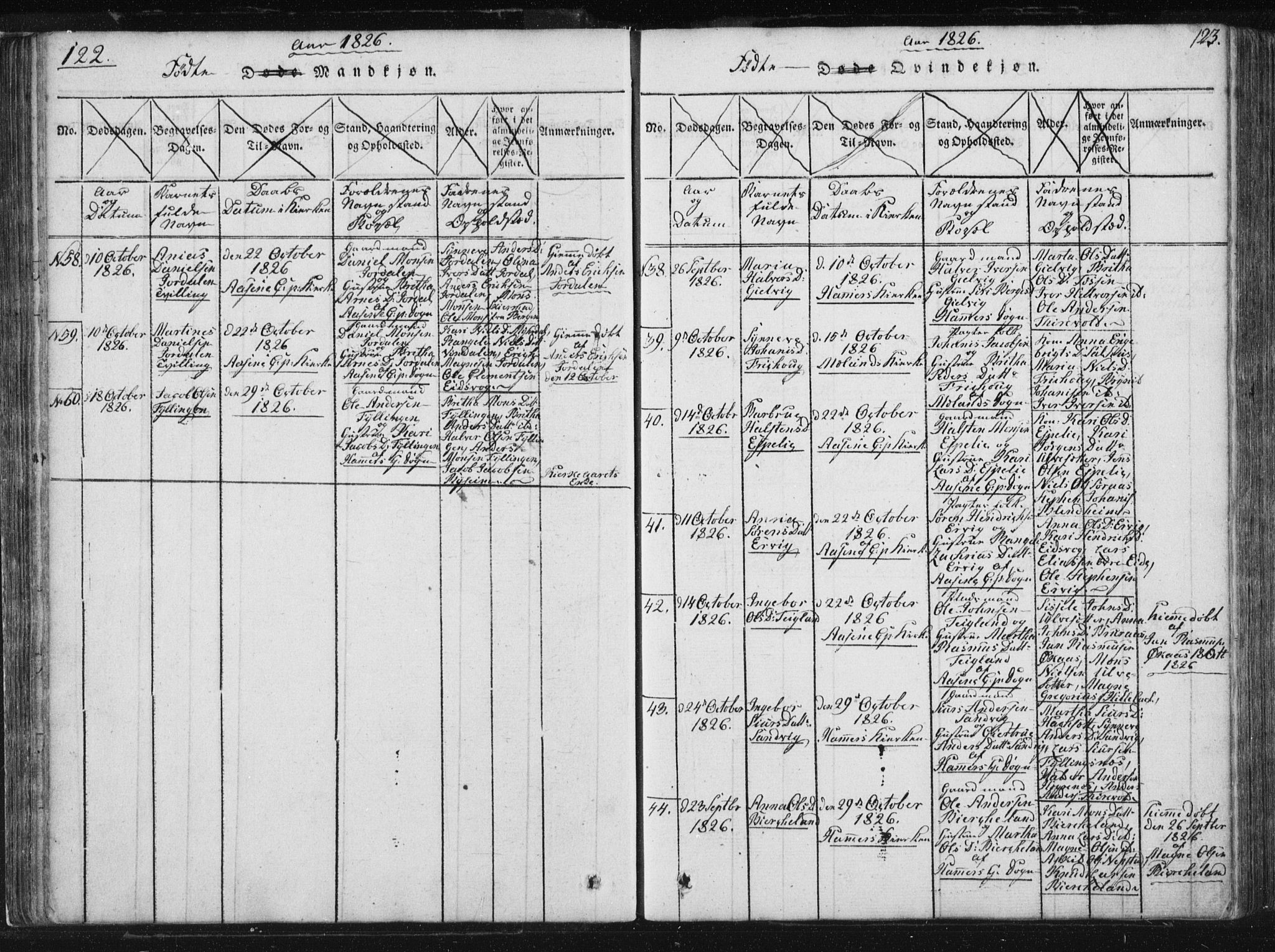 Hamre sokneprestembete, AV/SAB-A-75501/H/Ha/Haa/Haaa/L0010: Parish register (official) no. A 10, 1816-1826, p. 123