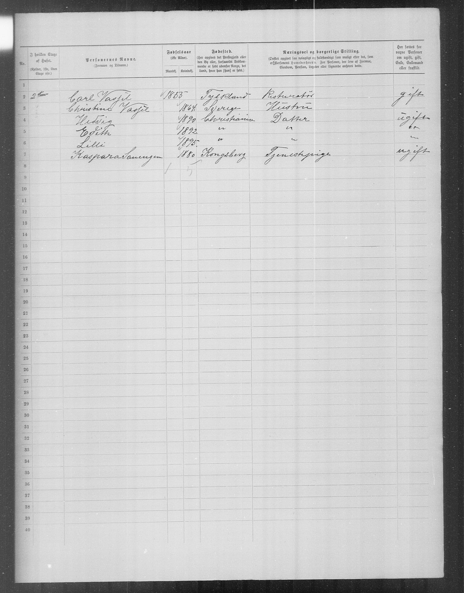 OBA, Municipal Census 1899 for Kristiania, 1899, p. 16491