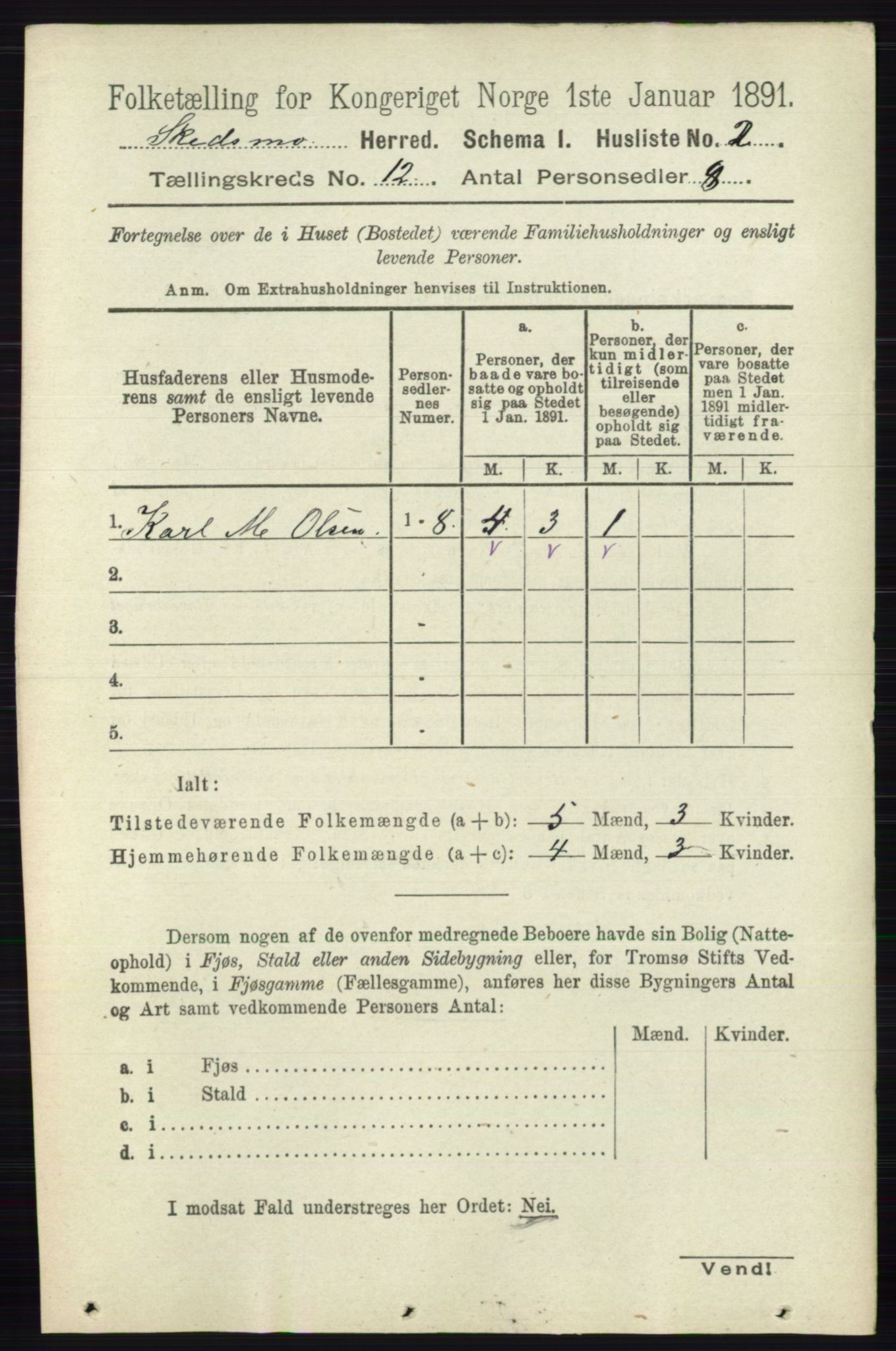 RA, 1891 census for 0231 Skedsmo, 1891, p. 6690