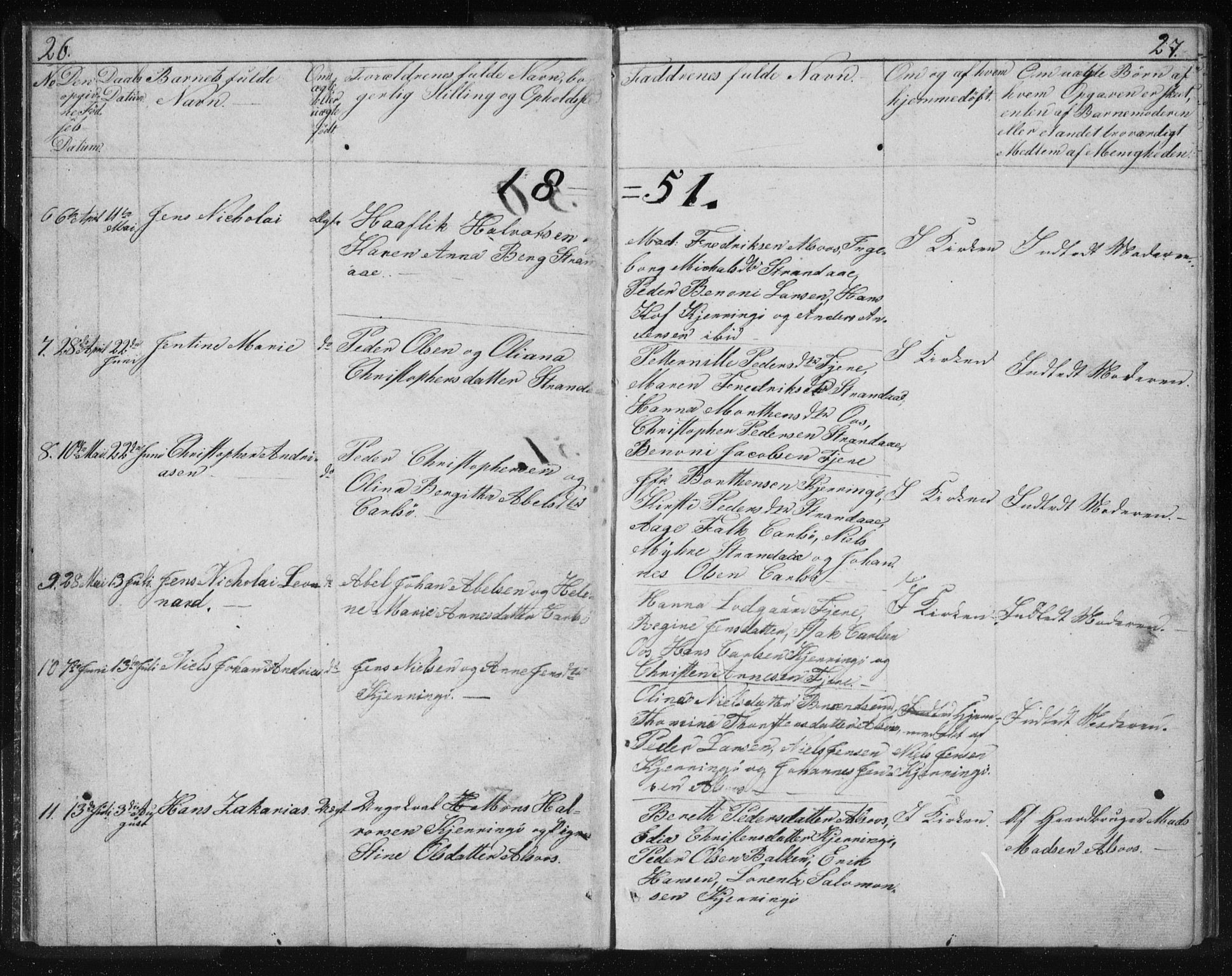 Ministerialprotokoller, klokkerbøker og fødselsregistre - Nordland, SAT/A-1459/803/L0074: Parish register (copy) no. 803C01, 1845-1866, p. 26-27