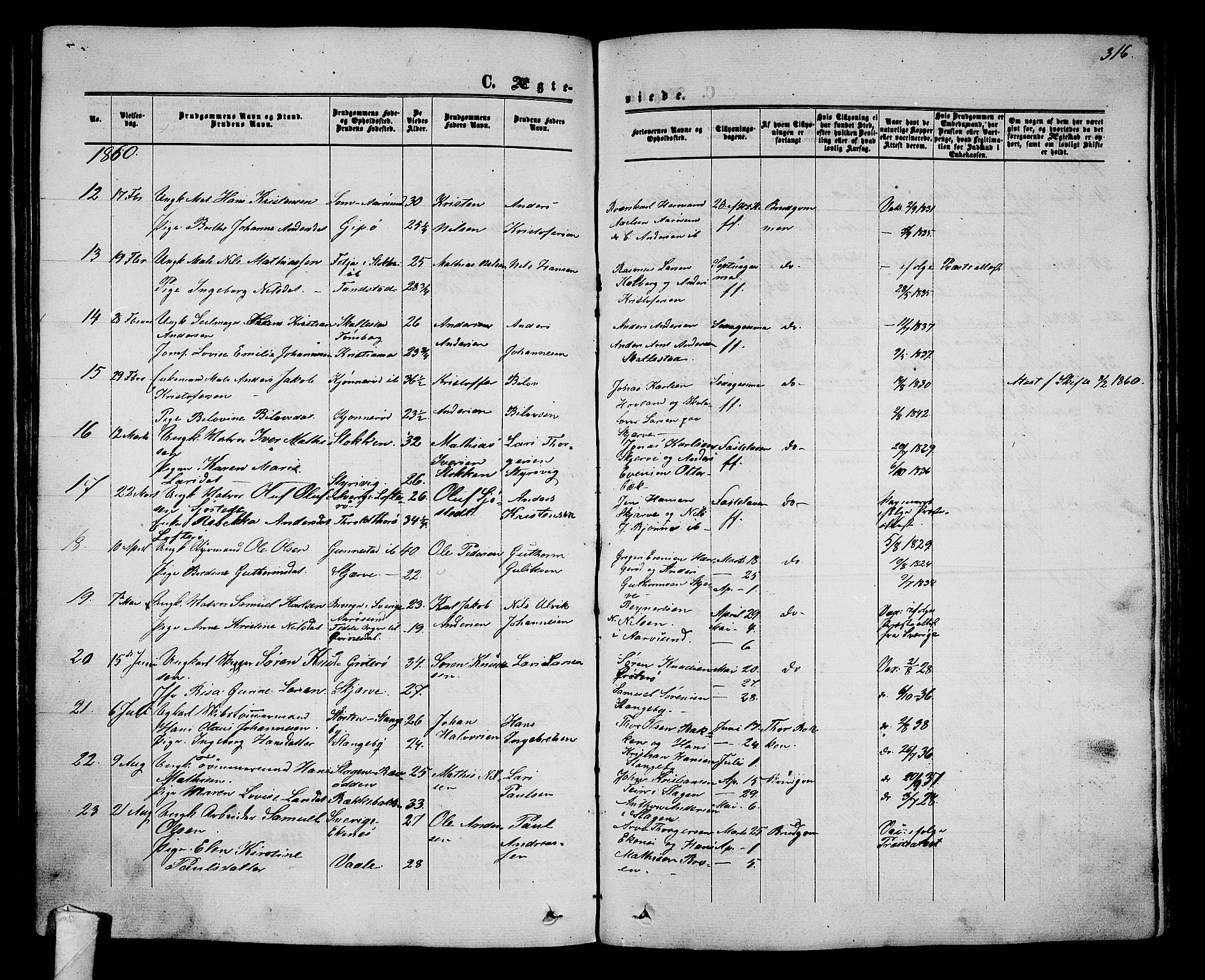 Nøtterøy kirkebøker, AV/SAKO-A-354/G/Ga/L0002: Parish register (copy) no. I 2, 1860-1877, p. 316