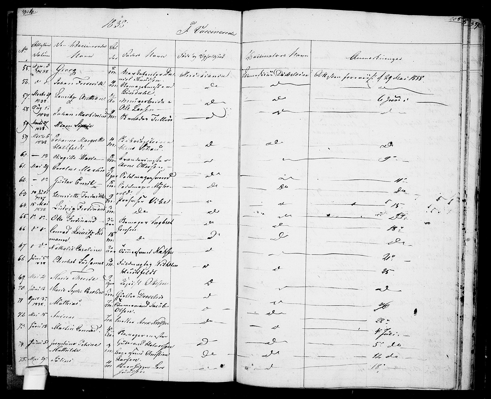 Oslo domkirke Kirkebøker, AV/SAO-A-10752/F/Fa/L0022: Parish register (official) no. 22, 1824-1829, p. 904-905