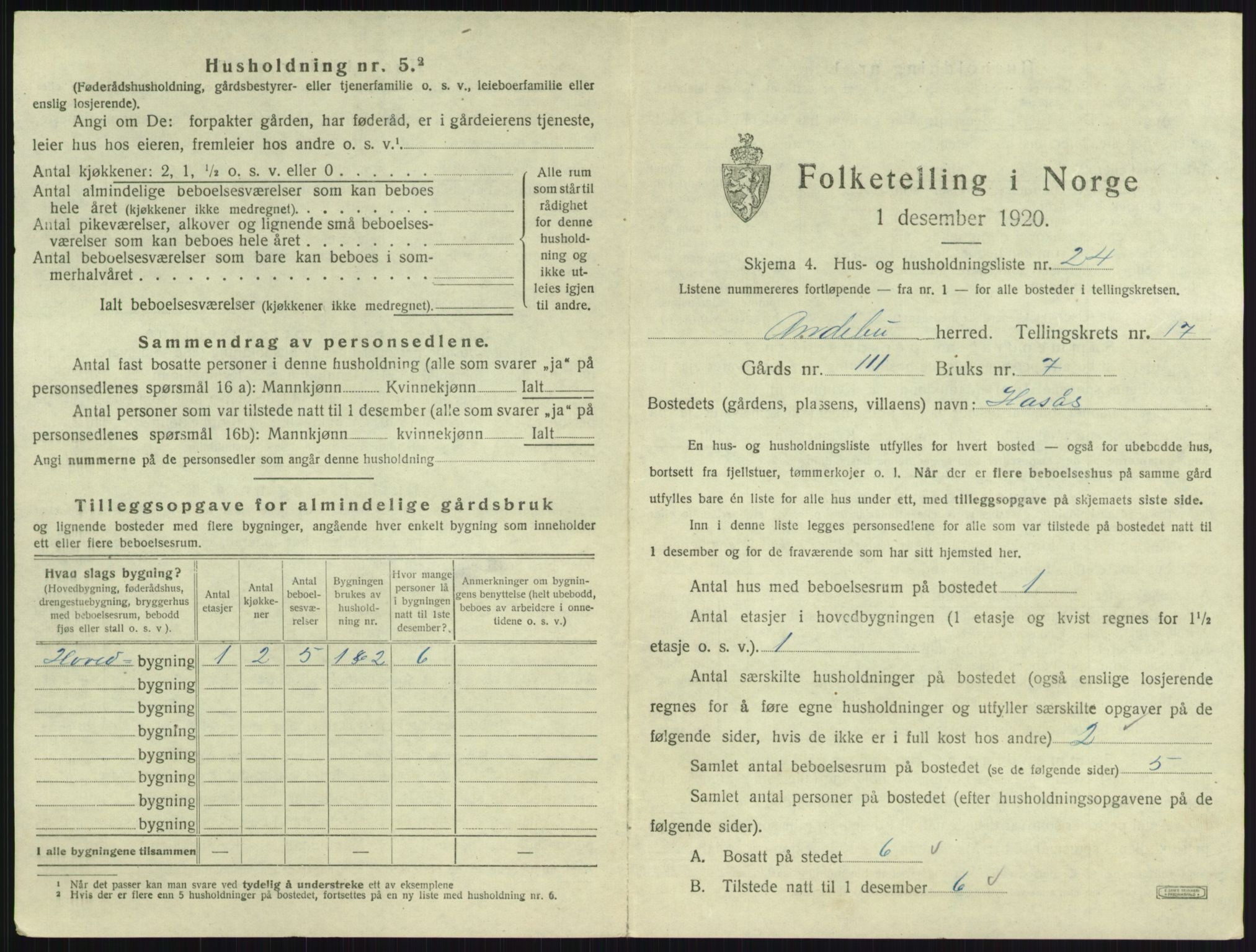 SAKO, 1920 census for Andebu, 1920, p. 963