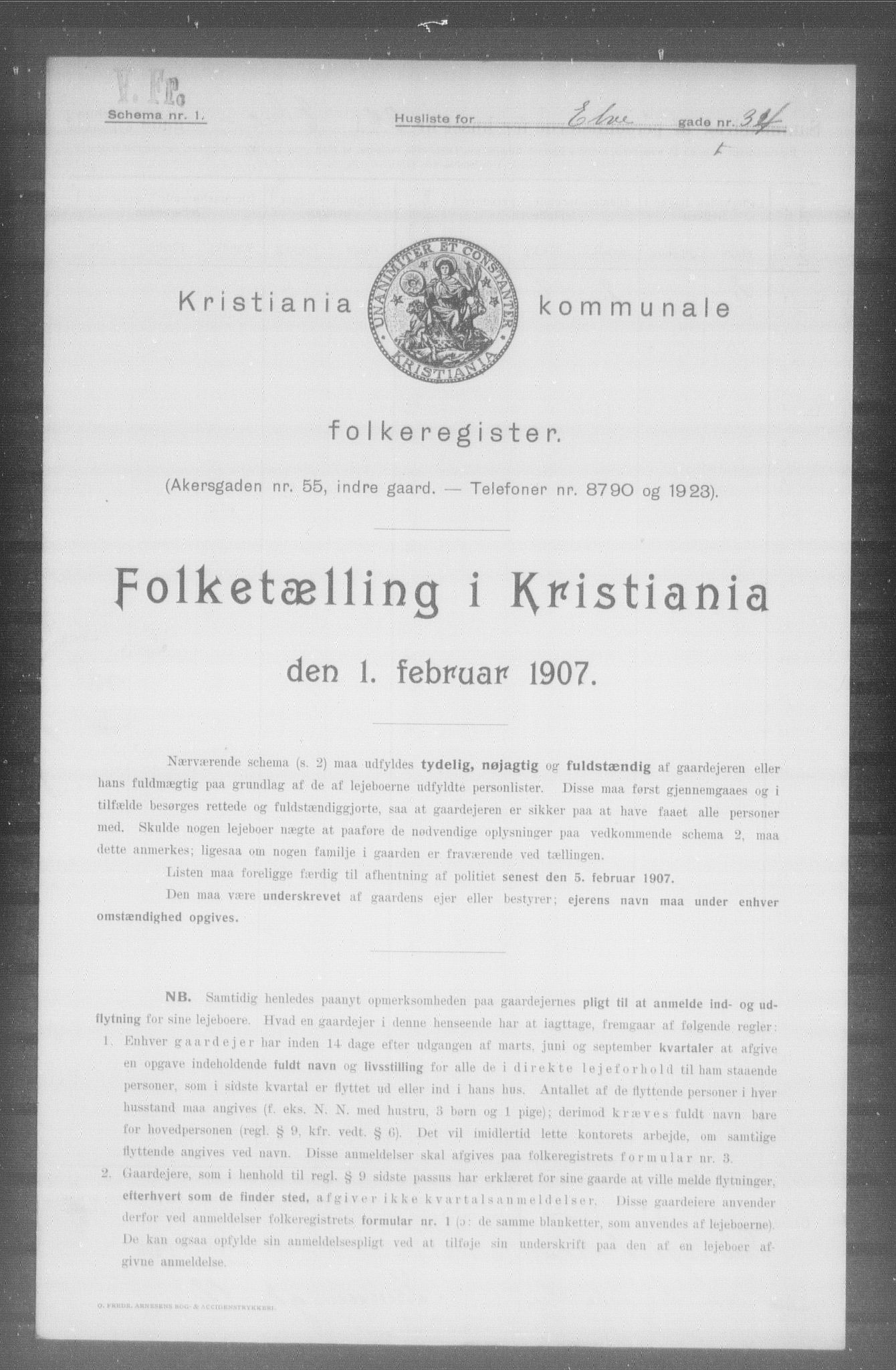 OBA, Municipal Census 1907 for Kristiania, 1907, p. 10574