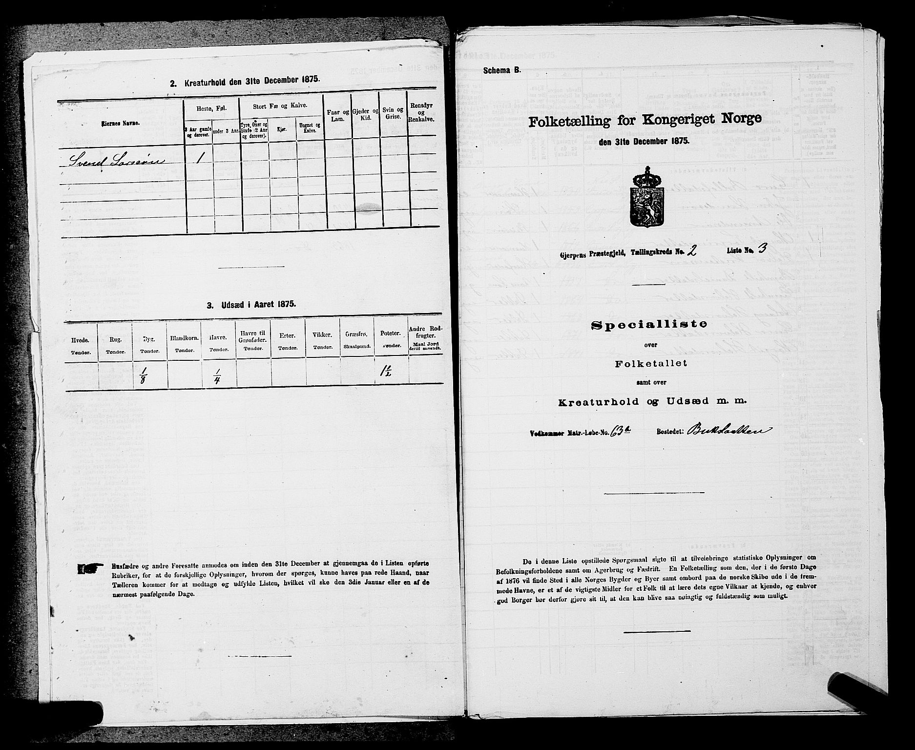 SAKO, 1875 census for 0812P Gjerpen, 1875, p. 237