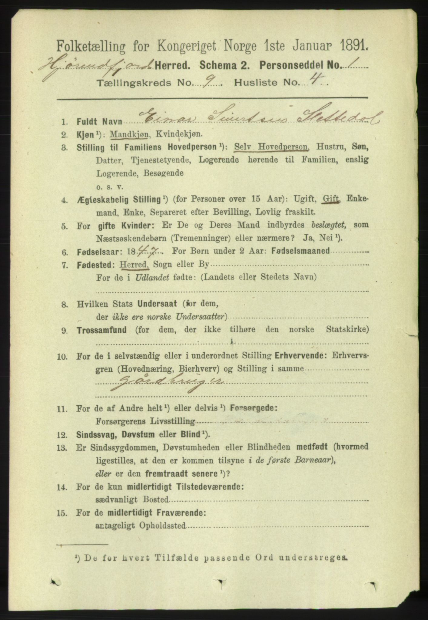 RA, 1891 census for 1522 Hjørundfjord, 1891, p. 2220