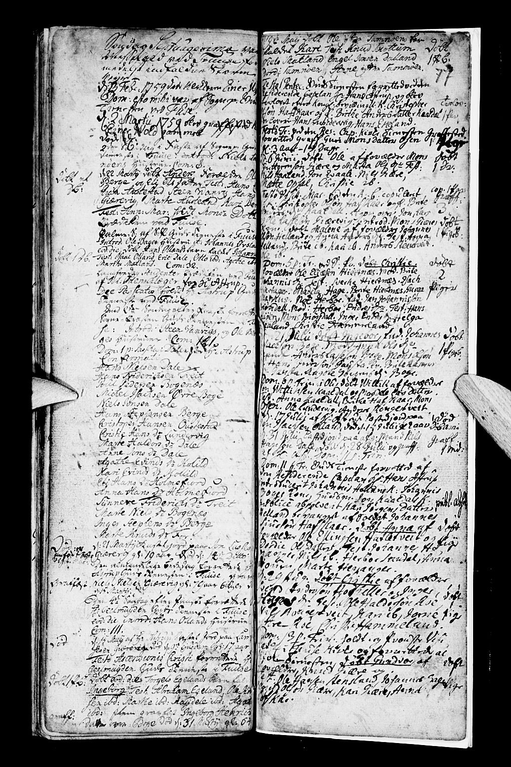 Os sokneprestembete, SAB/A-99929: Parish register (official) no. A 7, 1723-1760, p. 77