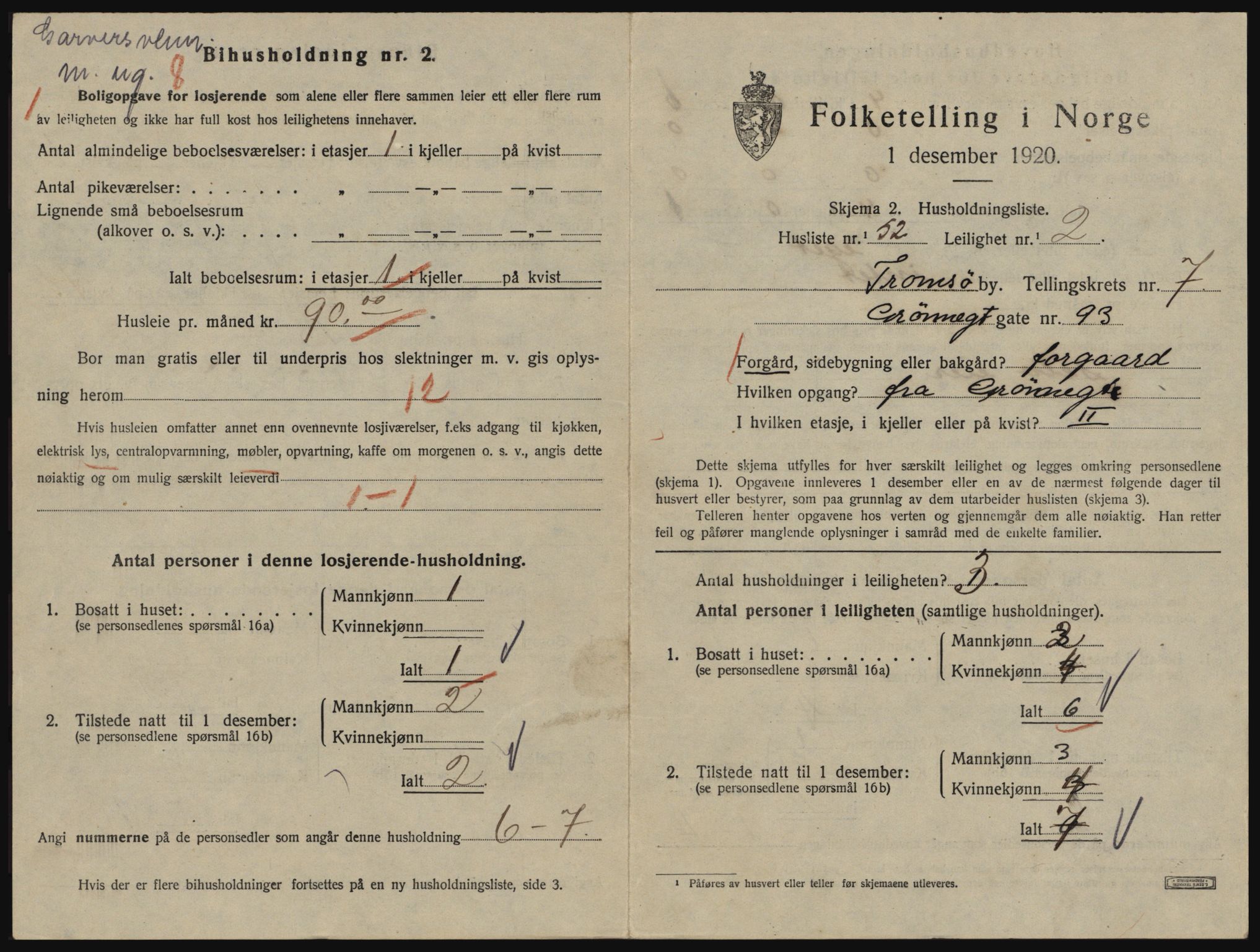 SATØ, 1920 census for Tromsø, 1920, p. 4341