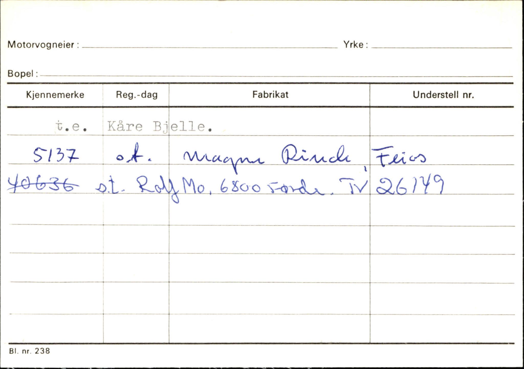 Statens vegvesen, Sogn og Fjordane vegkontor, SAB/A-5301/4/F/L0130: Eigarregister Eid T-Å. Høyanger A-O, 1945-1975, p. 833