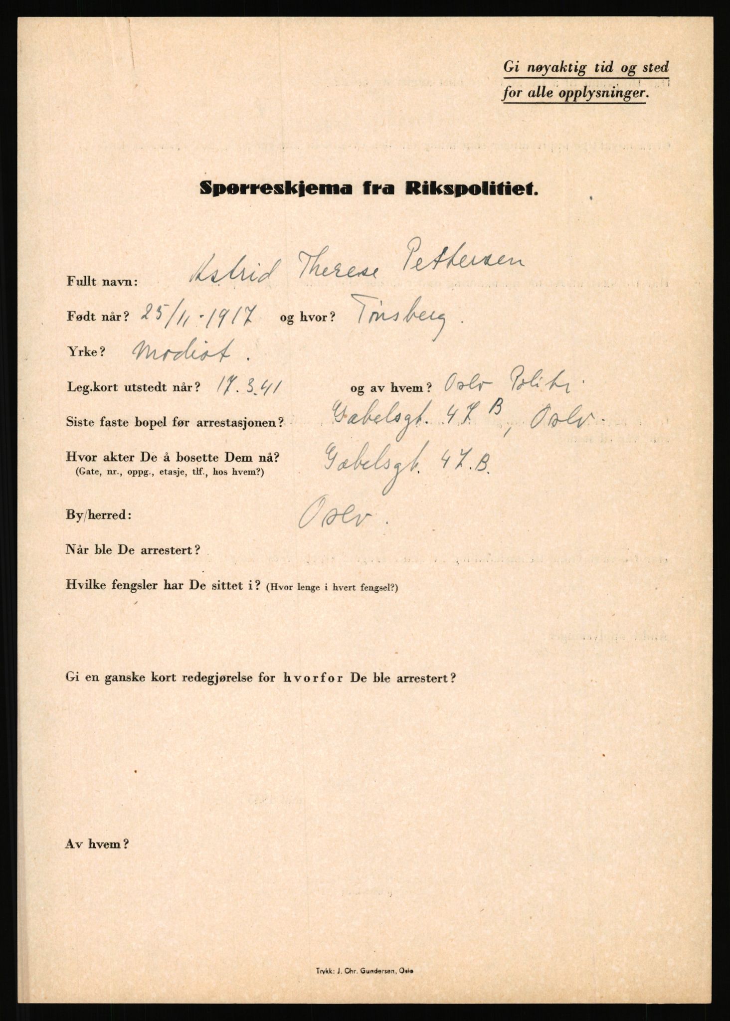 Rikspolitisjefen, AV/RA-S-1560/L/L0014: Pettersen, Aksel - Savosnick, Ernst, 1940-1945, p. 15