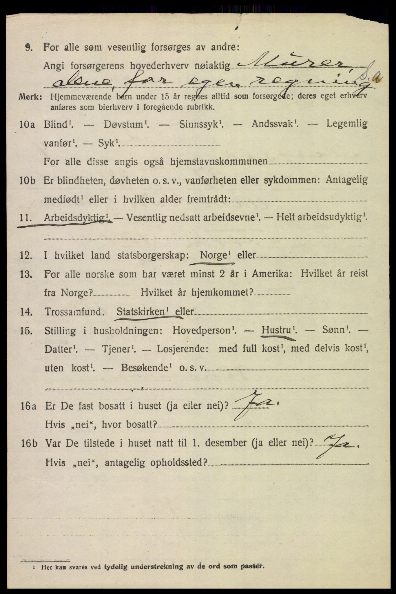 SAH, 1920 census for Ringsaker, 1920, p. 9699