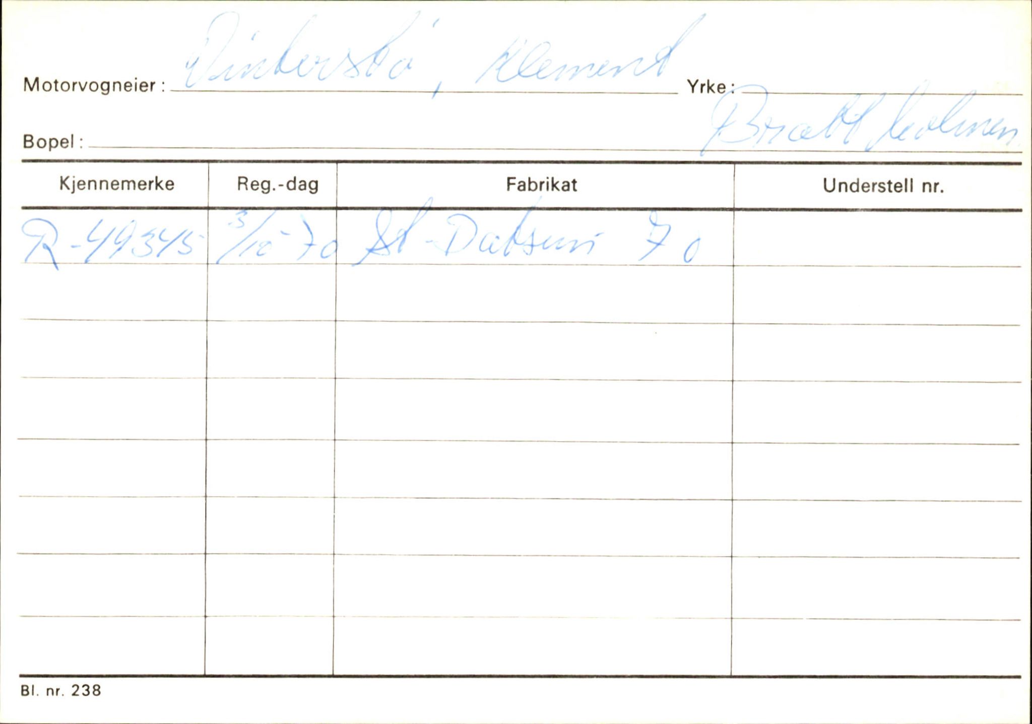 Statens vegvesen, Hordaland vegkontor, AV/SAB-A-5201/2/Ha/L0060: R-eierkort V-W, 1920-1971, p. 40