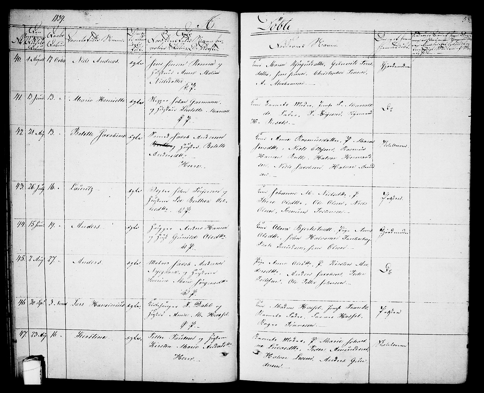 Porsgrunn kirkebøker , SAKO/A-104/G/Gb/L0002: Parish register (copy) no. II 2, 1828-1841, p. 58
