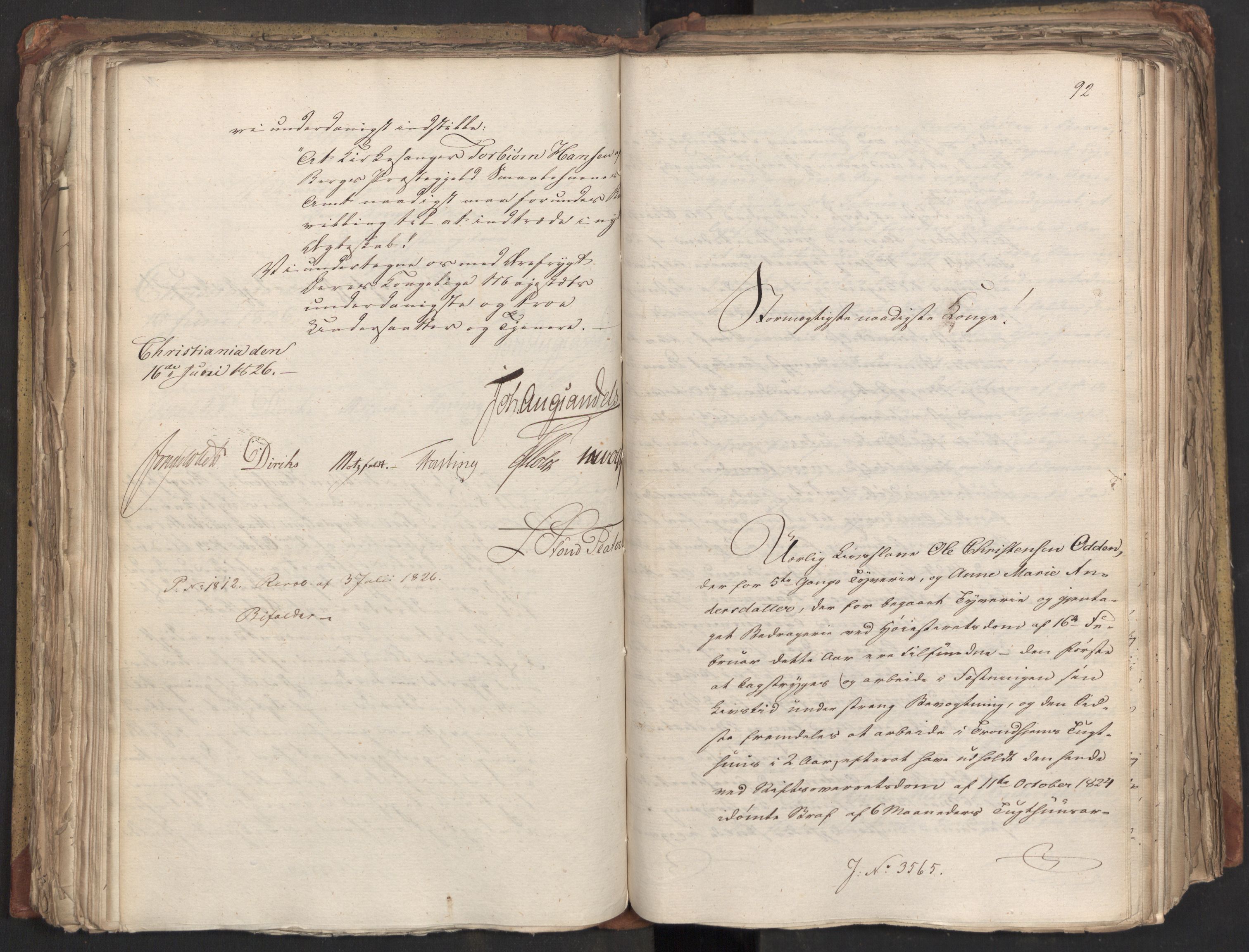 Statsrådsavdelingen i Stockholm, AV/RA-S-1003/D/Da/L0047: Regjeringsinnstillinger nr. 3501-3659, 1826, p. 190