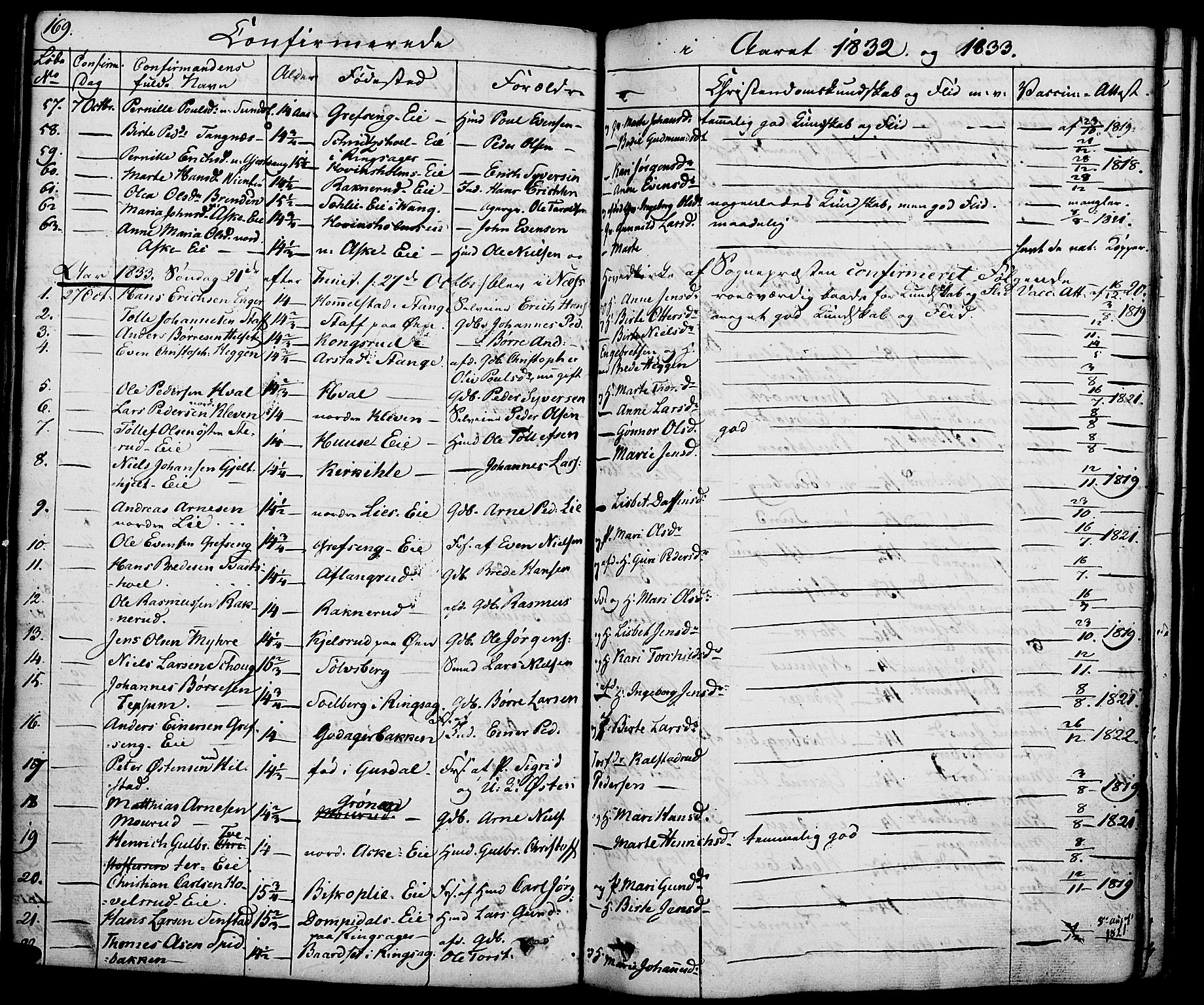 Nes prestekontor, Hedmark, AV/SAH-PREST-020/K/Ka/L0003: Parish register (official) no. 3, 1827-1851, p. 169