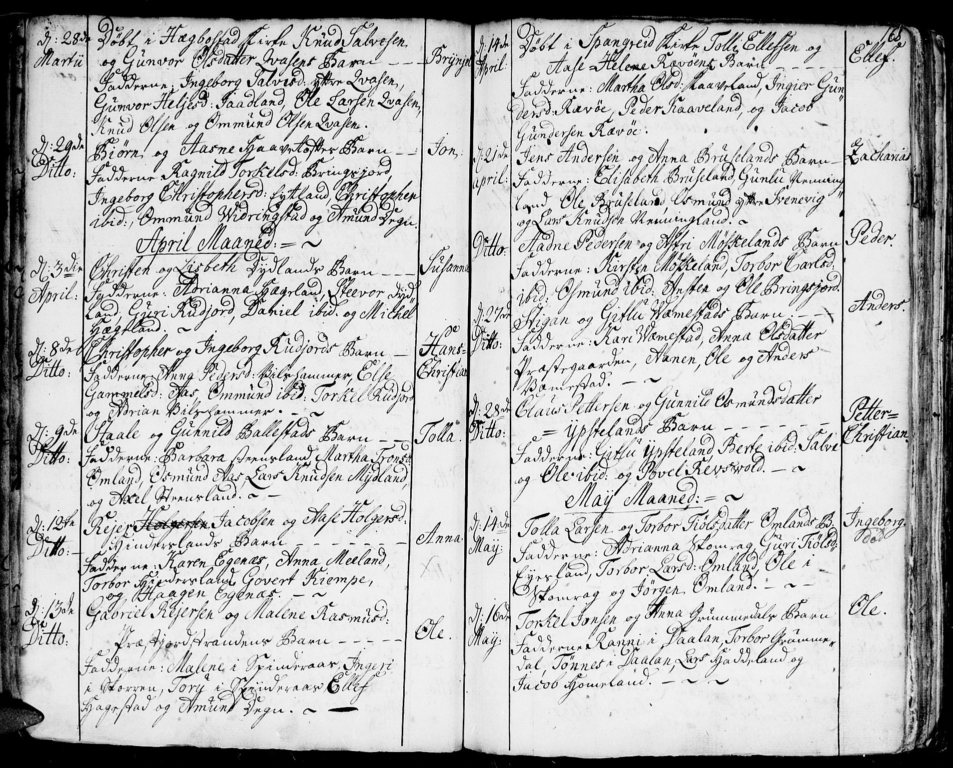 Lyngdal sokneprestkontor, AV/SAK-1111-0029/F/Fa/Fac/L0001: Parish register (official) no. A 1, 1727-1779, p. 168
