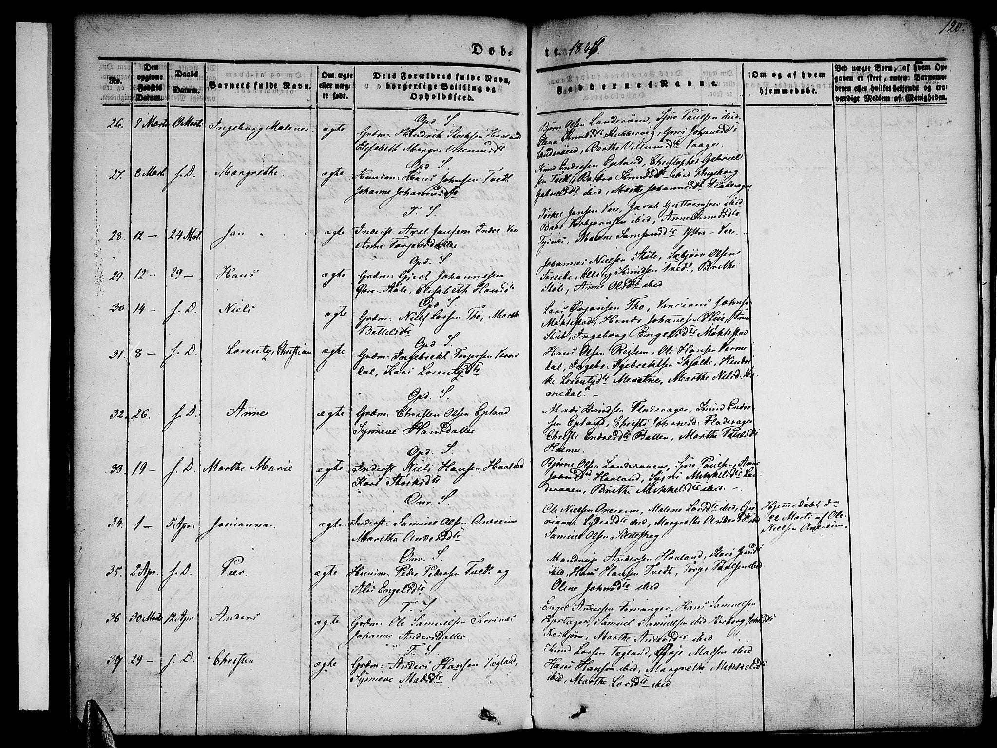 Tysnes sokneprestembete, AV/SAB-A-78601/H/Haa: Parish register (official) no. A 9, 1837-1848, p. 120