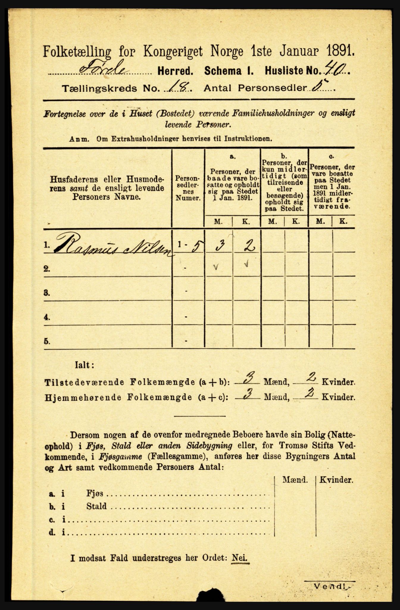 RA, 1891 census for 1432 Førde, 1891, p. 6364