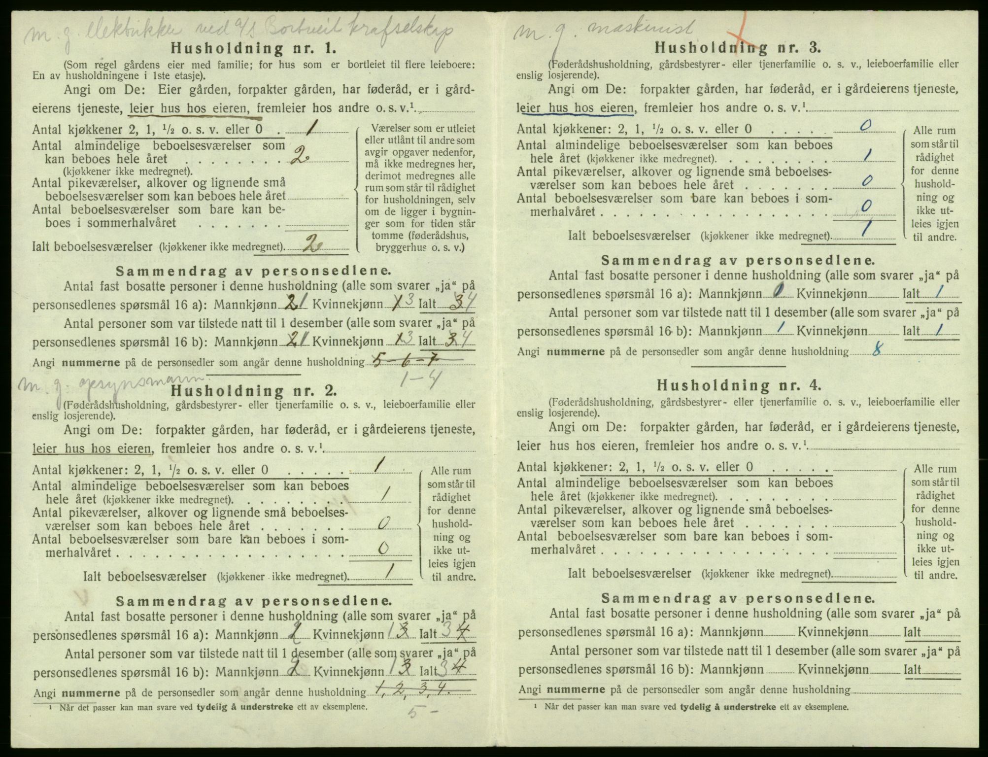 SAB, 1920 census for Stord, 1920, p. 140