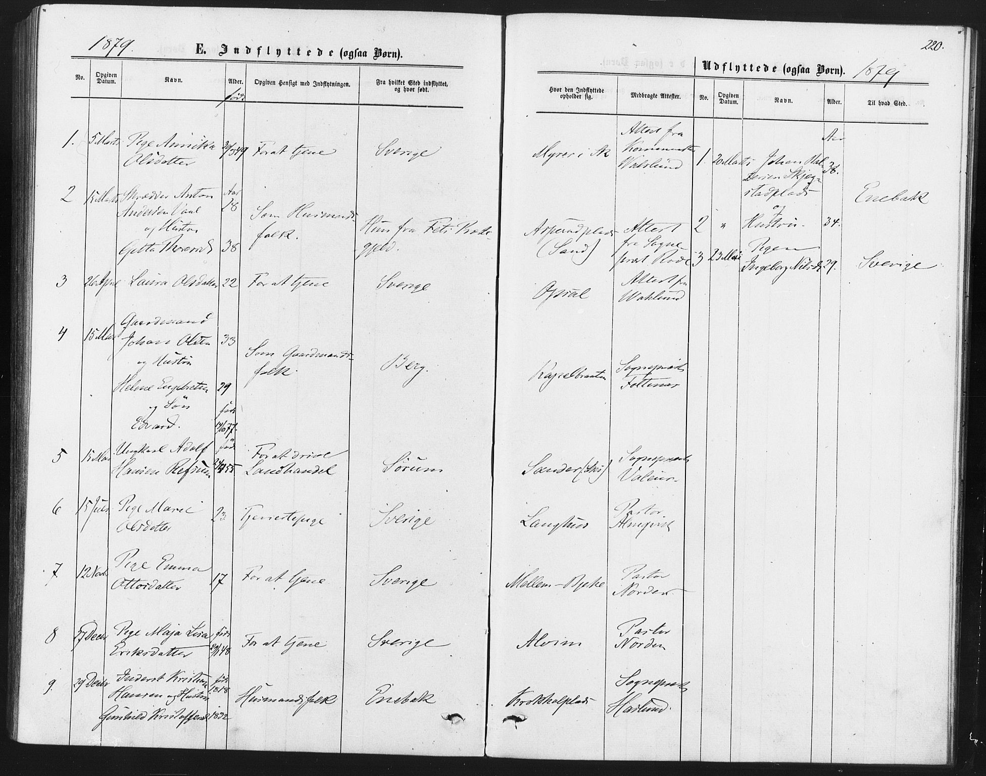 Kråkstad prestekontor Kirkebøker, AV/SAO-A-10125a/F/Fa/L0008: Parish register (official) no. I 8, 1870-1879, p. 220