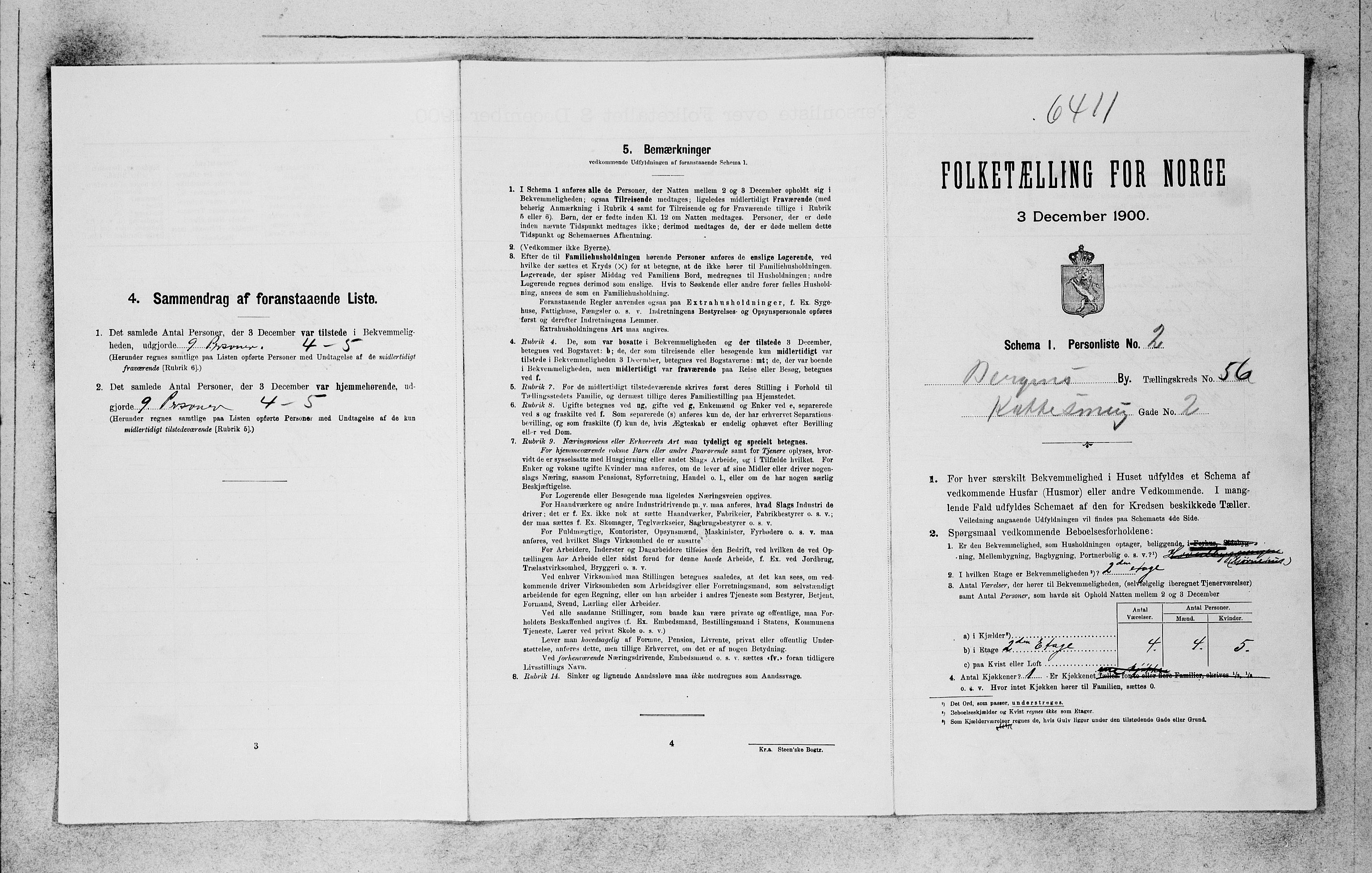 SAB, 1900 census for Bergen, 1900, p. 11369