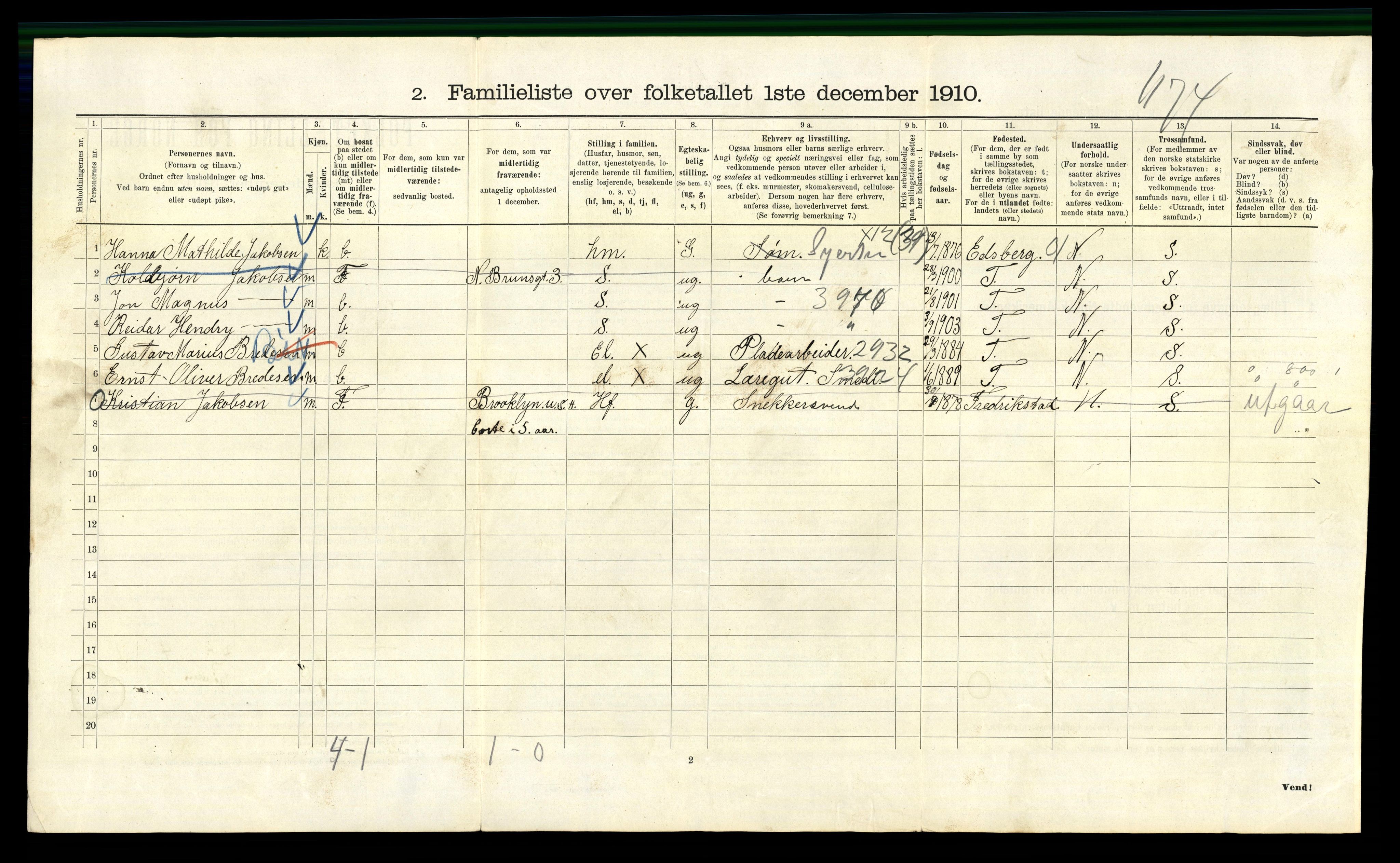 RA, 1910 census for Kristiania, 1910, p. 103424