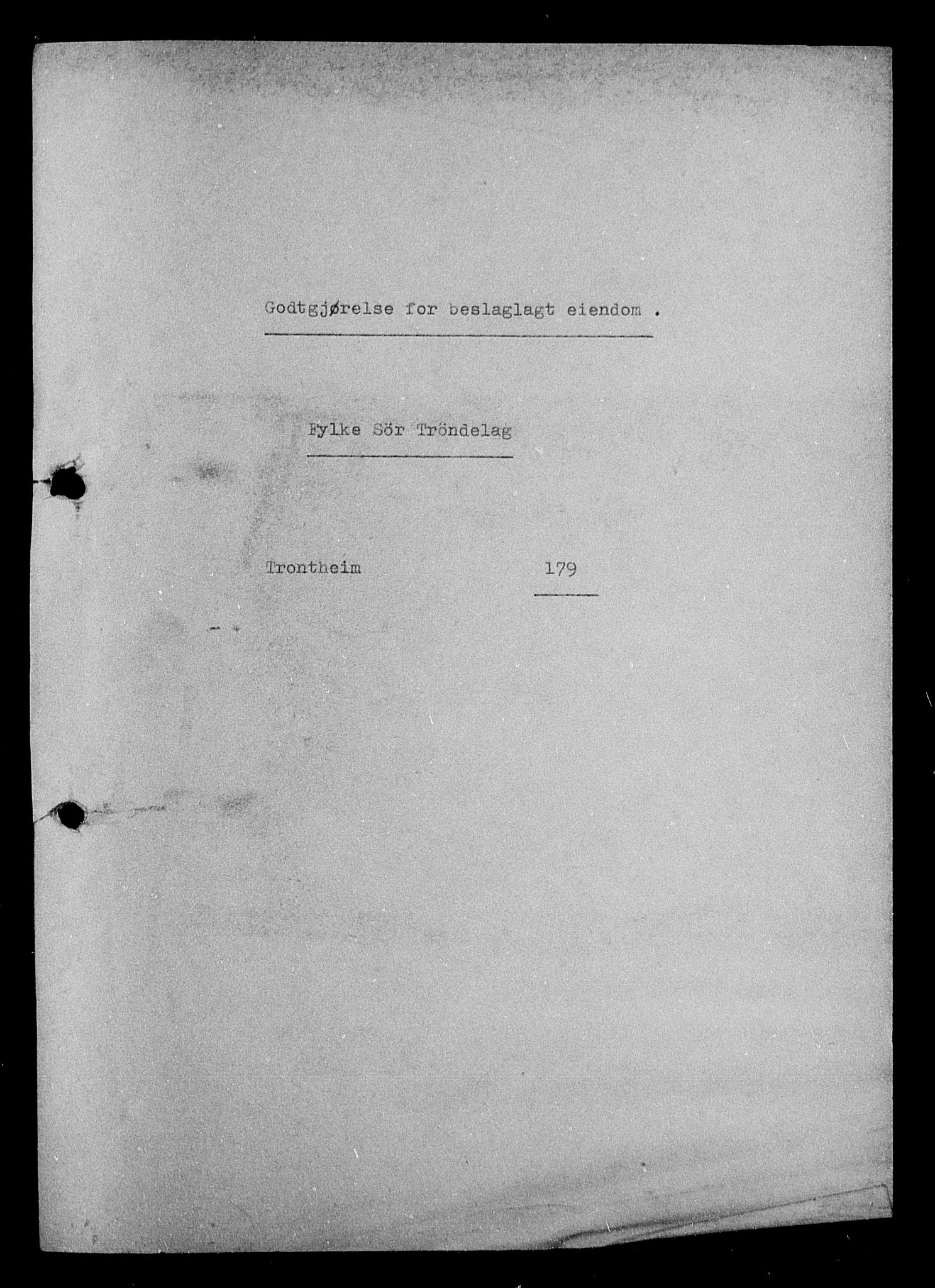 Justisdepartementet, Tilbakeføringskontoret for inndratte formuer, AV/RA-S-1564/I/L1018: Godtgjørelse for beslaglagt eiendom, 1940-1941, p. 3