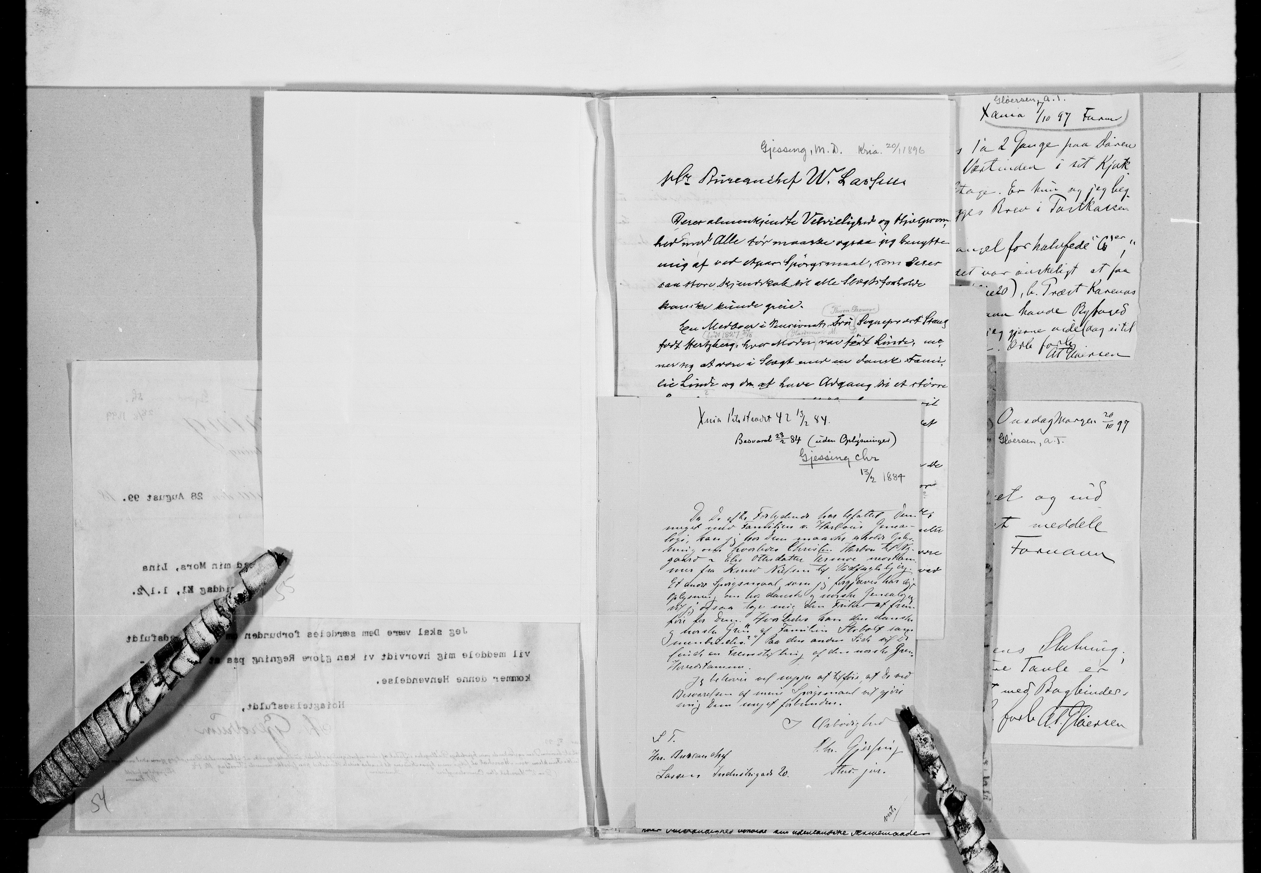 Lassens samlinger, AV/RA-PA-0051/G/L0097: Alfabetisk ordnede brev til Wilhelm Lassen: Fabritius - Grønvold, 1815-1907, p. 150