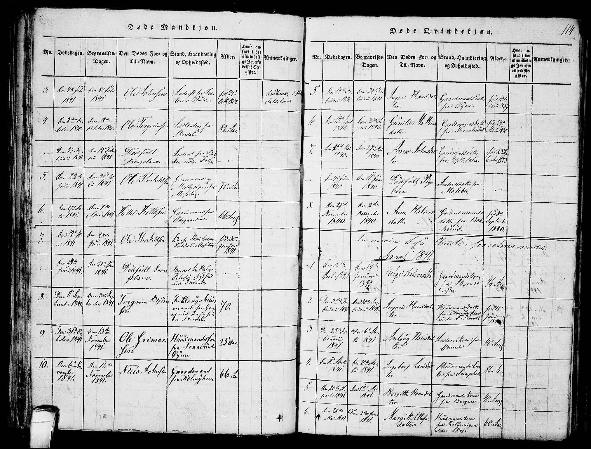 Hjartdal kirkebøker, SAKO/A-270/F/Fb/L0001: Parish register (official) no. II 1, 1815-1843, p. 114