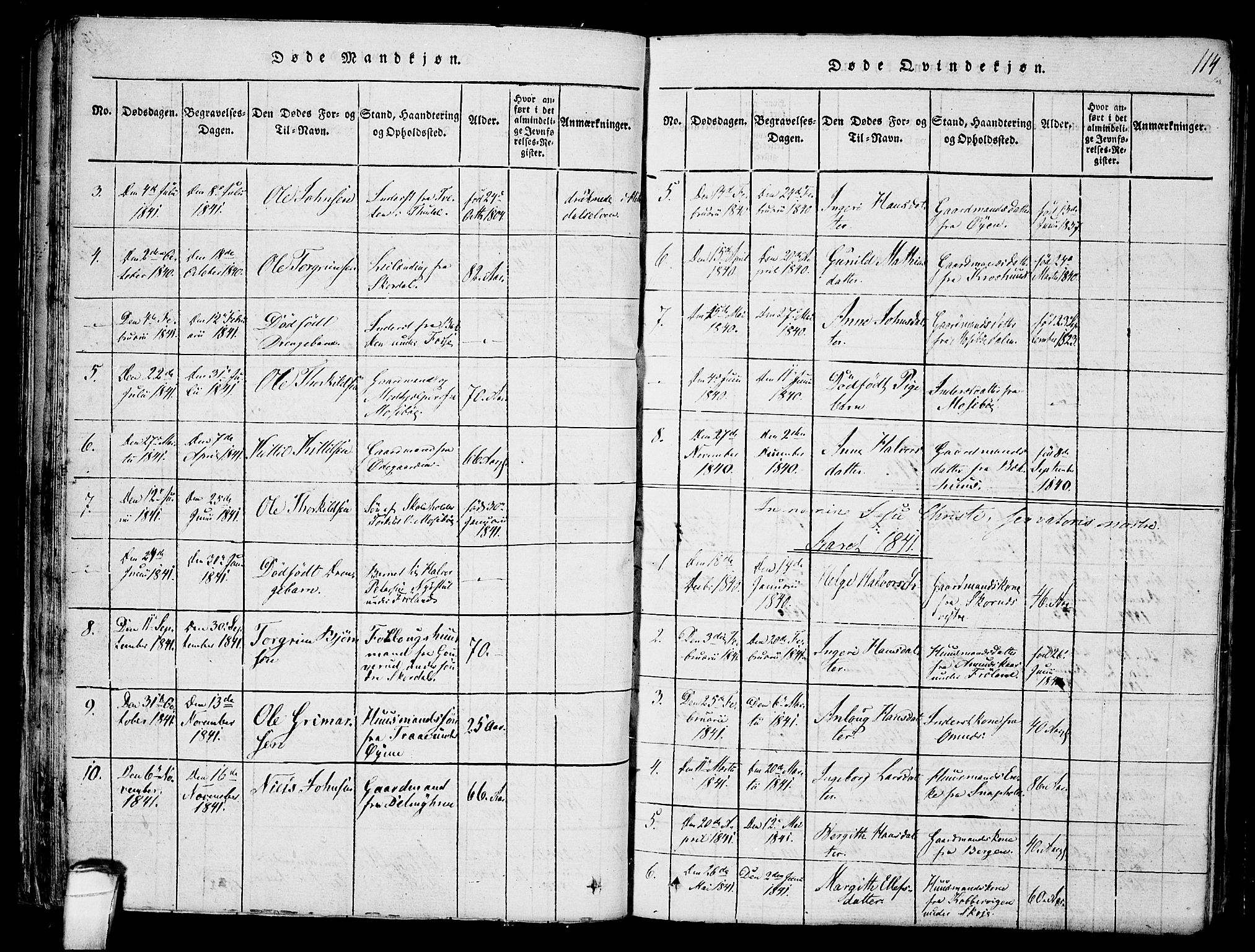 Hjartdal kirkebøker, AV/SAKO-A-270/F/Fb/L0001: Parish register (official) no. II 1, 1815-1843, p. 114