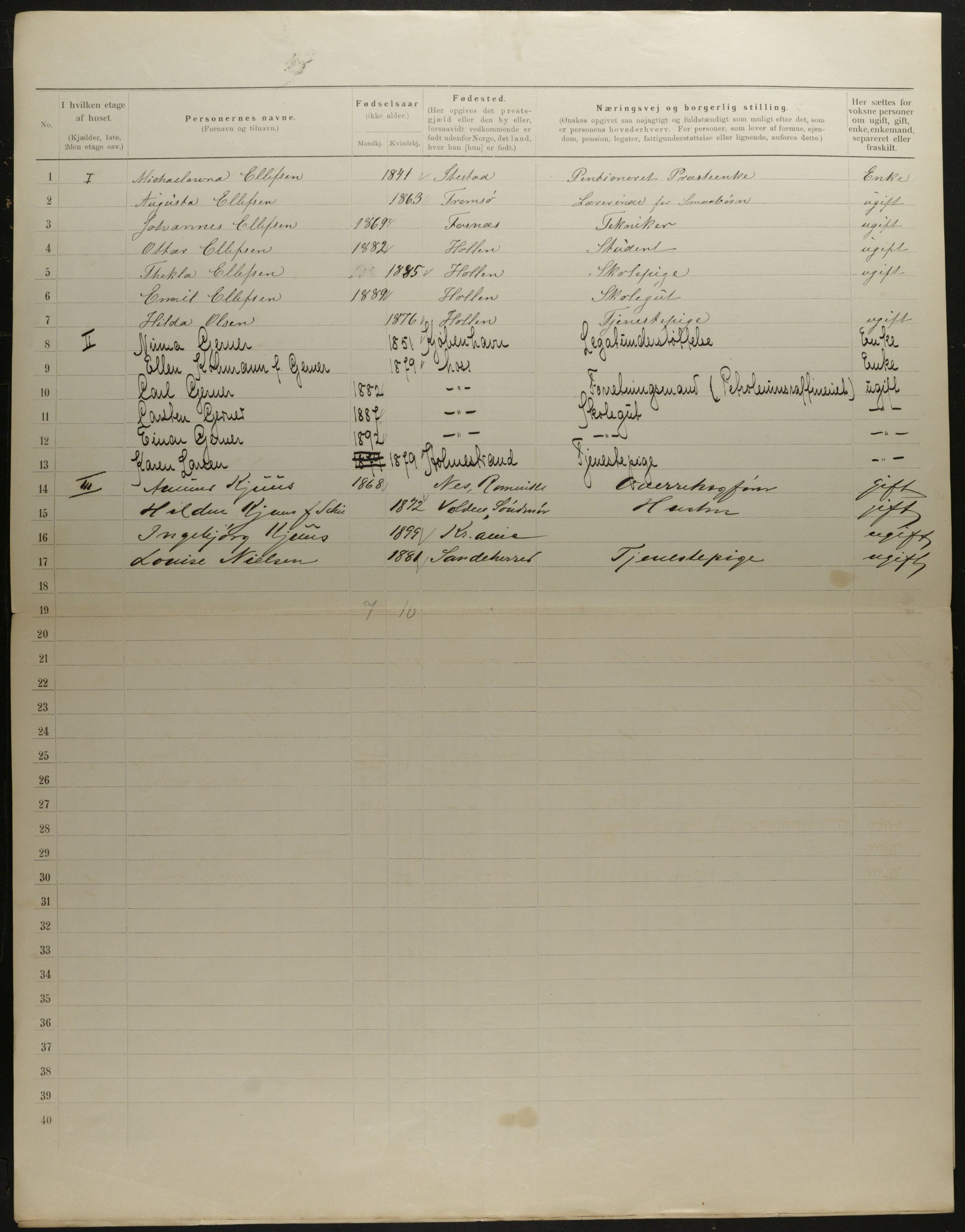 OBA, Municipal Census 1901 for Kristiania, 1901, p. 7954