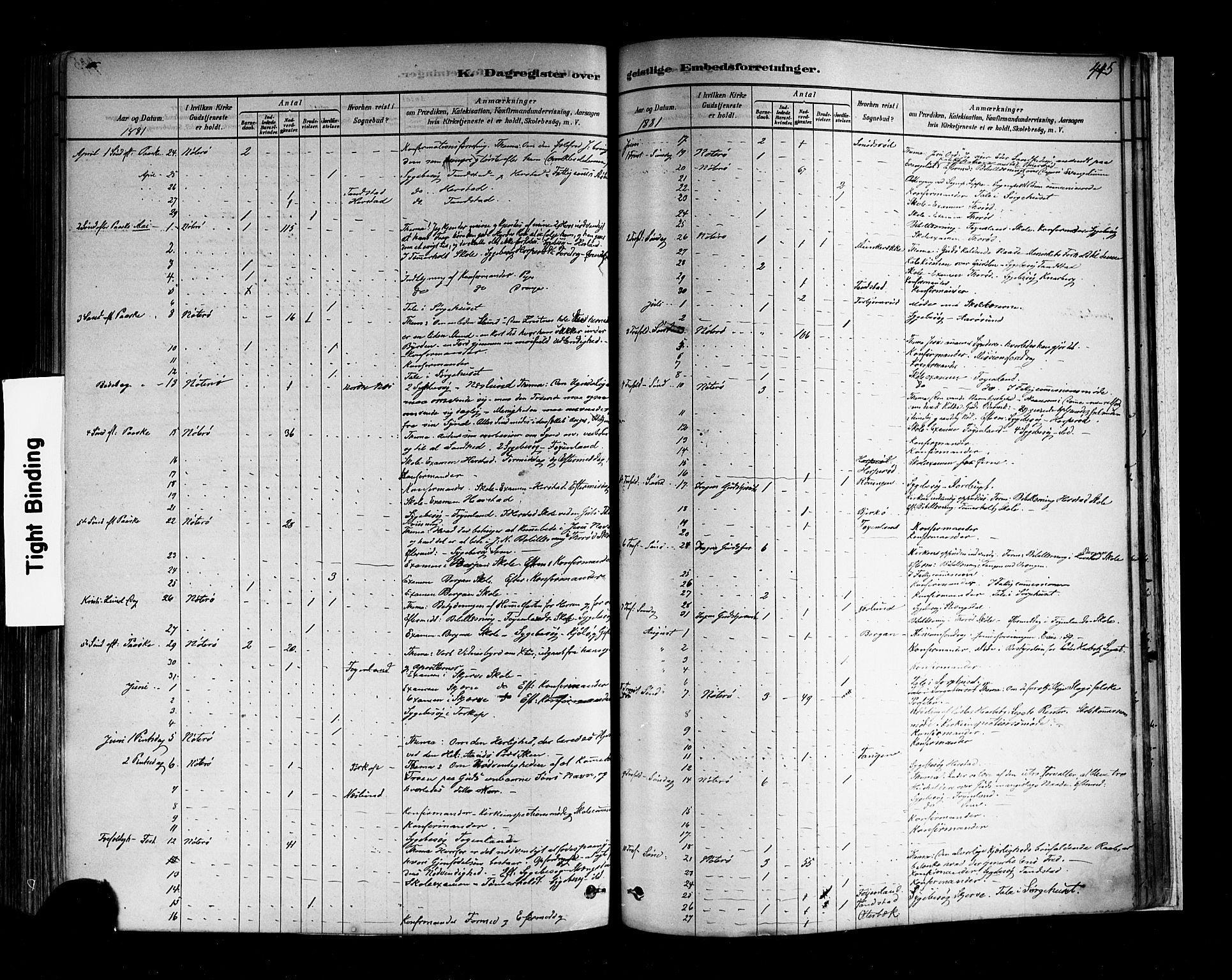 Nøtterøy kirkebøker, AV/SAKO-A-354/F/Fa/L0008: Parish register (official) no. I 8, 1878-1893, p. 445