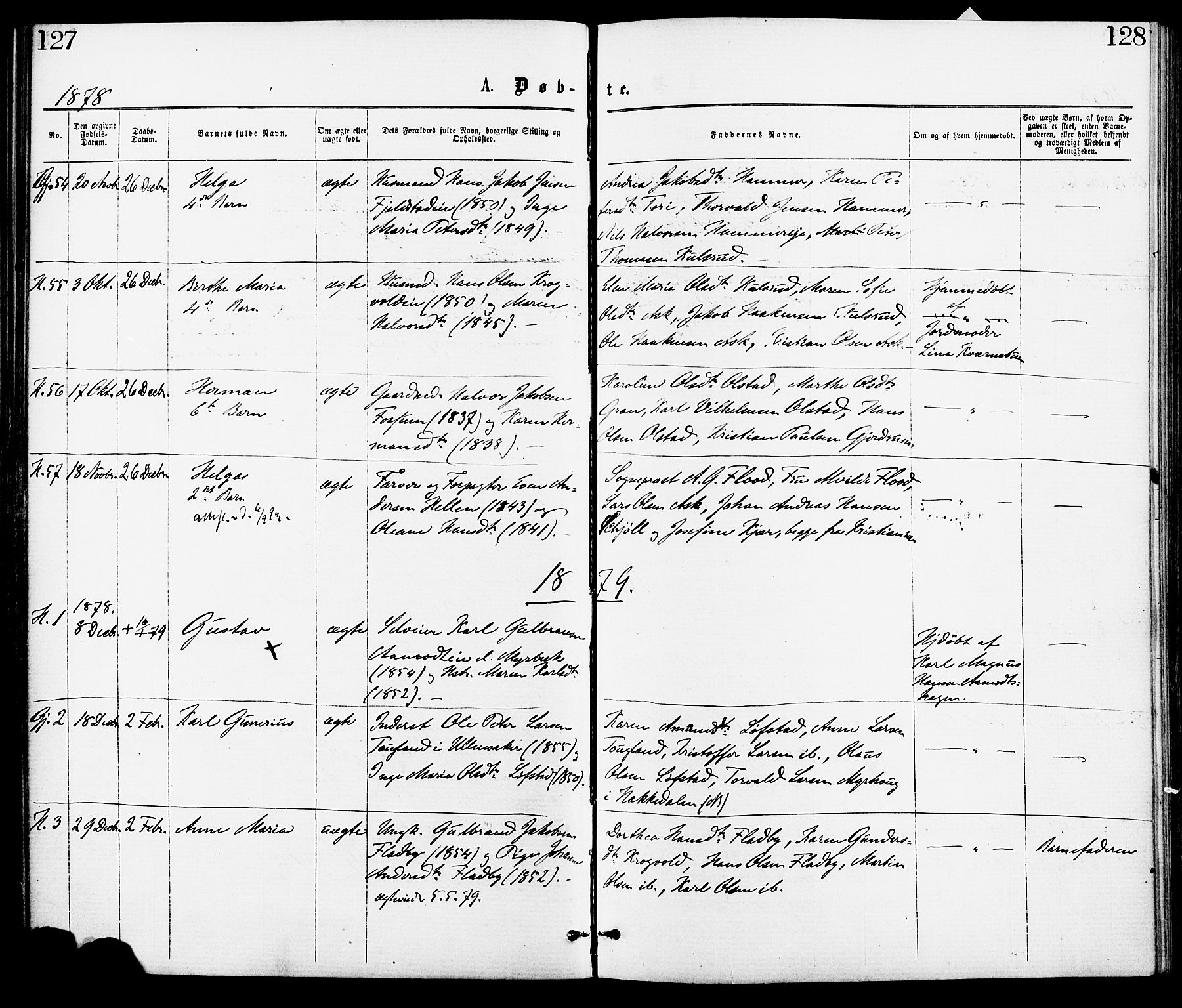 Gjerdrum prestekontor Kirkebøker, AV/SAO-A-10412b/F/Fa/L0008: Parish register (official) no. I 8, 1867-1880, p. 127-128