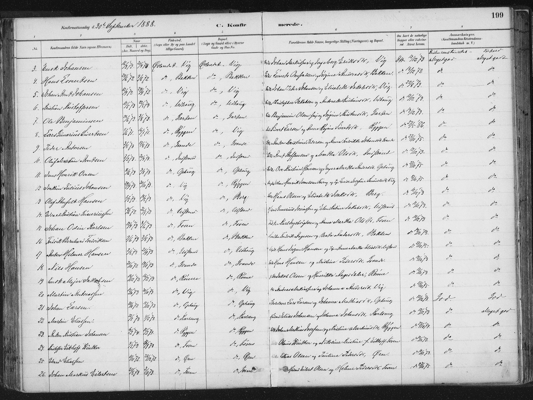 Ministerialprotokoller, klokkerbøker og fødselsregistre - Sør-Trøndelag, AV/SAT-A-1456/659/L0739: Parish register (official) no. 659A09, 1879-1893, p. 199