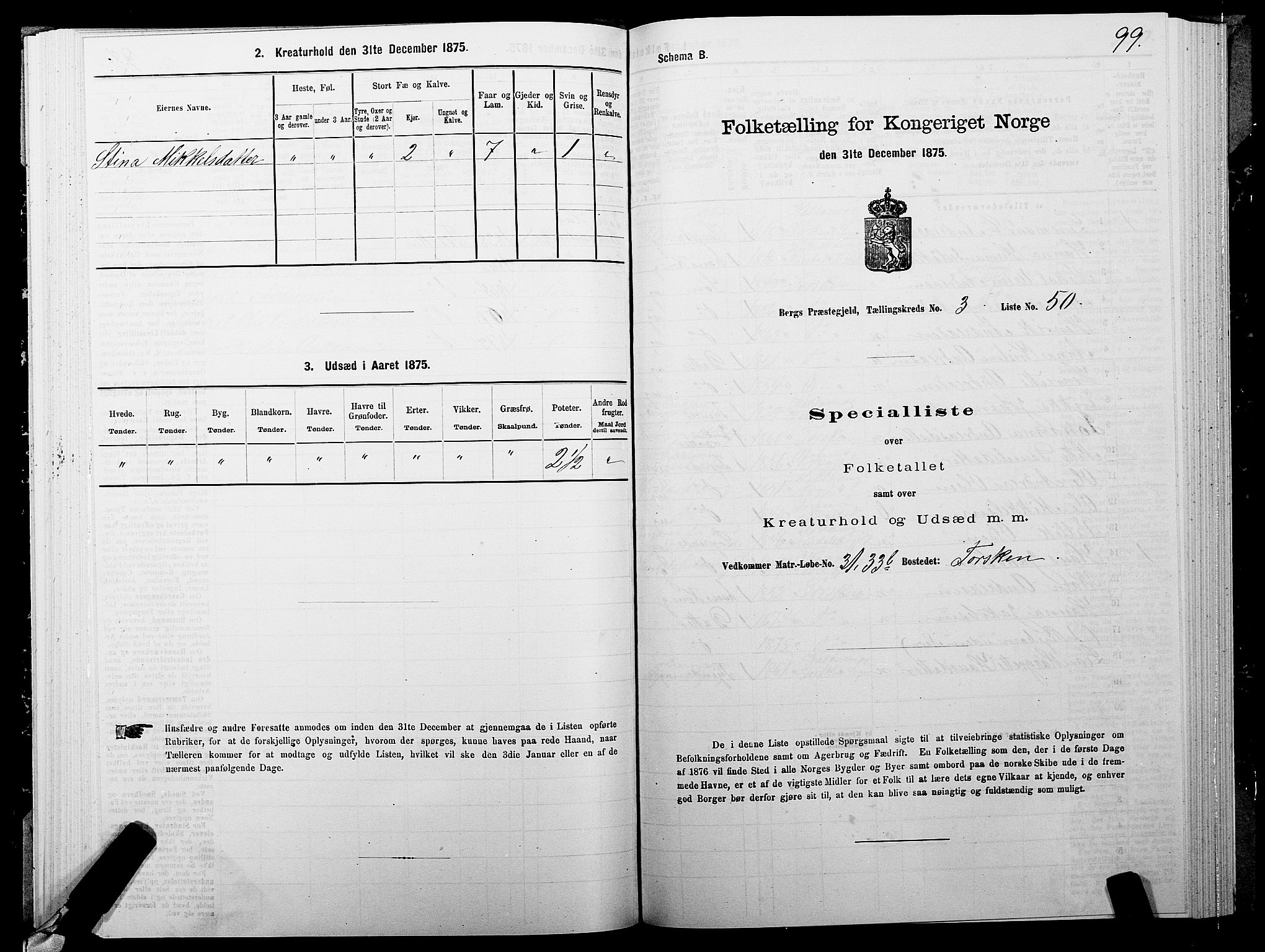 SATØ, 1875 census for 1929P Berg, 1875, p. 2099